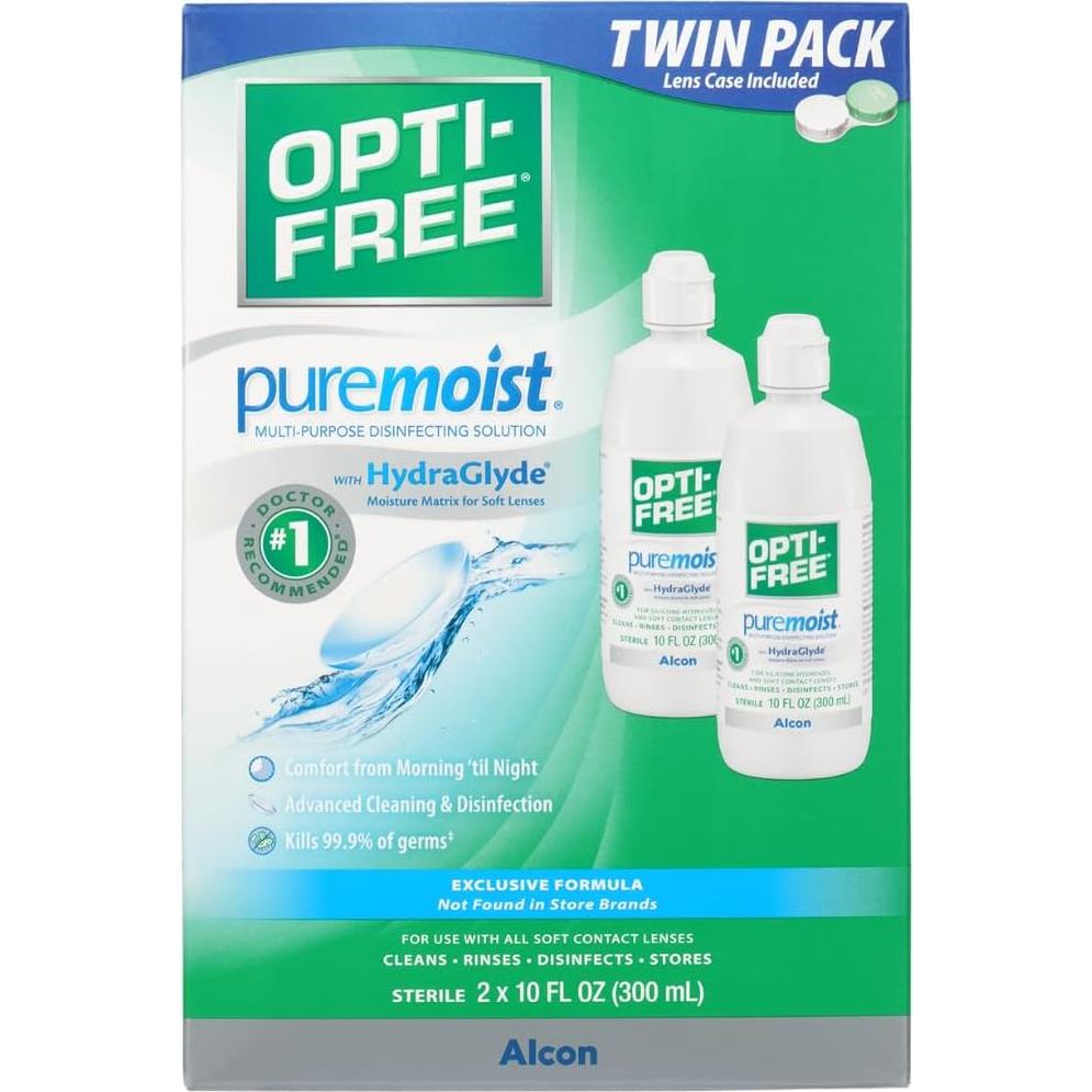 Opti-Free Puremoist Solución Limpiadora para Lentes 2x10oz