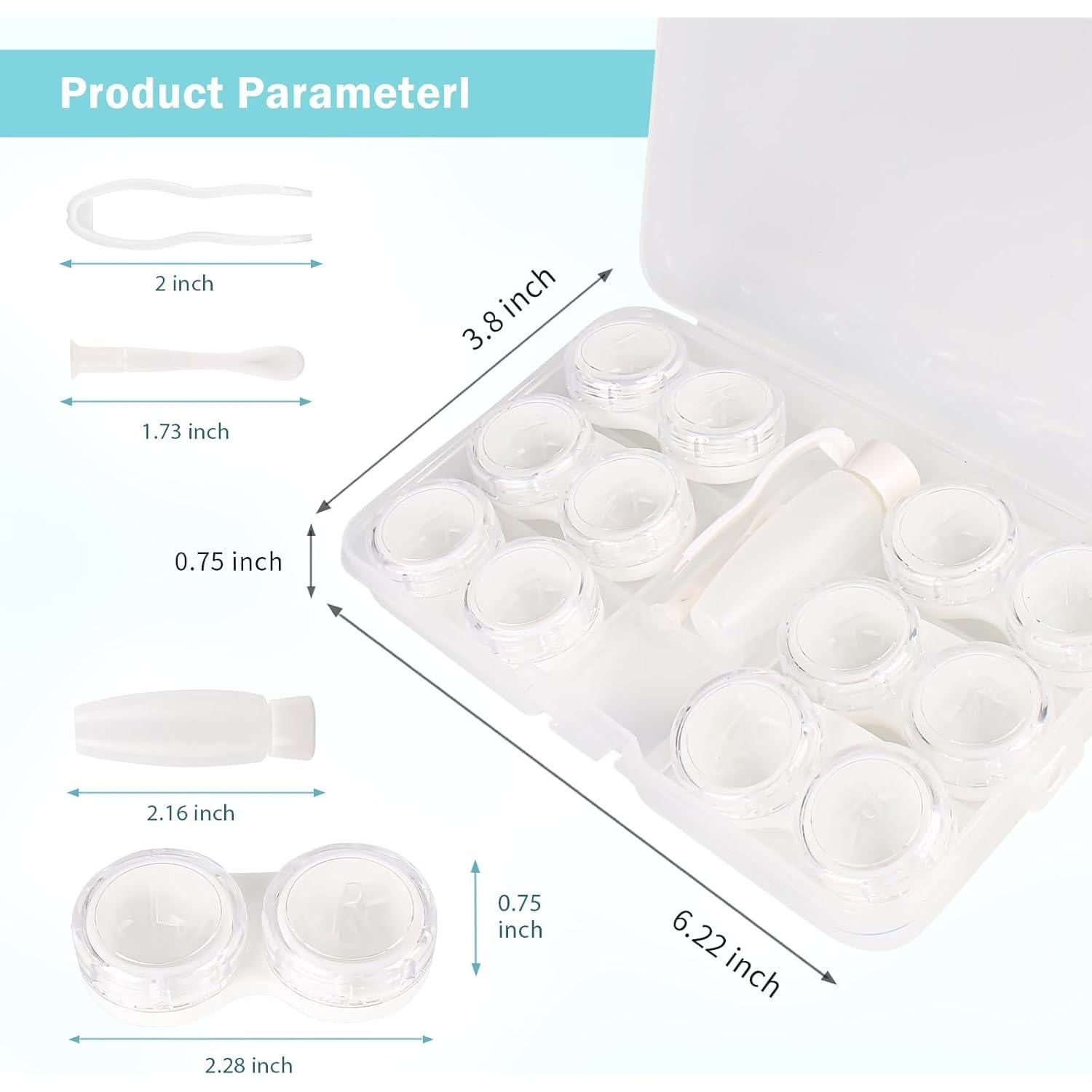 Estuches para Lentes de Contacto LCFALO - Paquete de 6 Transparentes