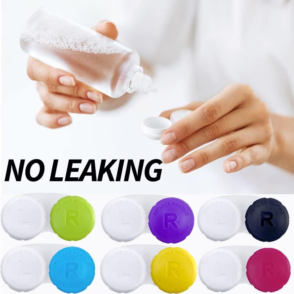 Paquete de 12 estuches para lentes de contacto RHUI negro