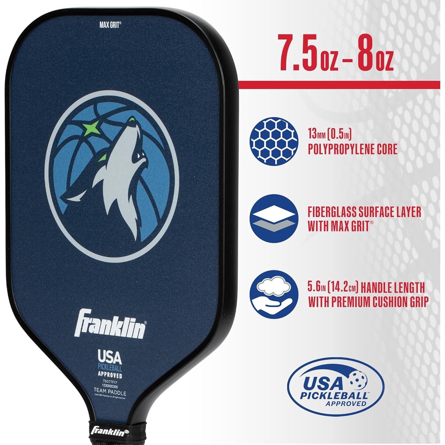 Pala de Pickleball Franklin Sports NBA Timberwolves 13mm