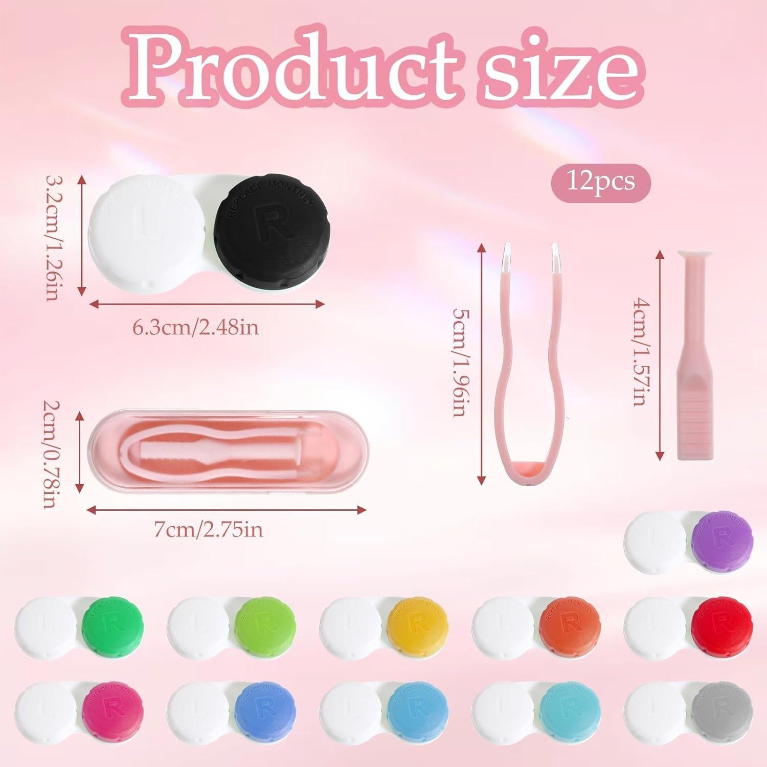 Estuche para Lentes de Contacto LIQWEI 12 Piezas Colorido Portátil