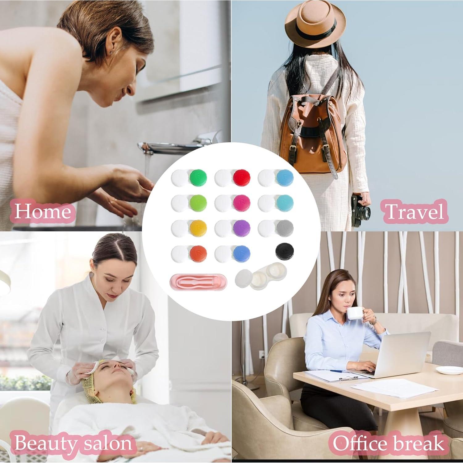 Estuche para Lentes de Contacto LIQWEI 12 Piezas Colorido Portátil