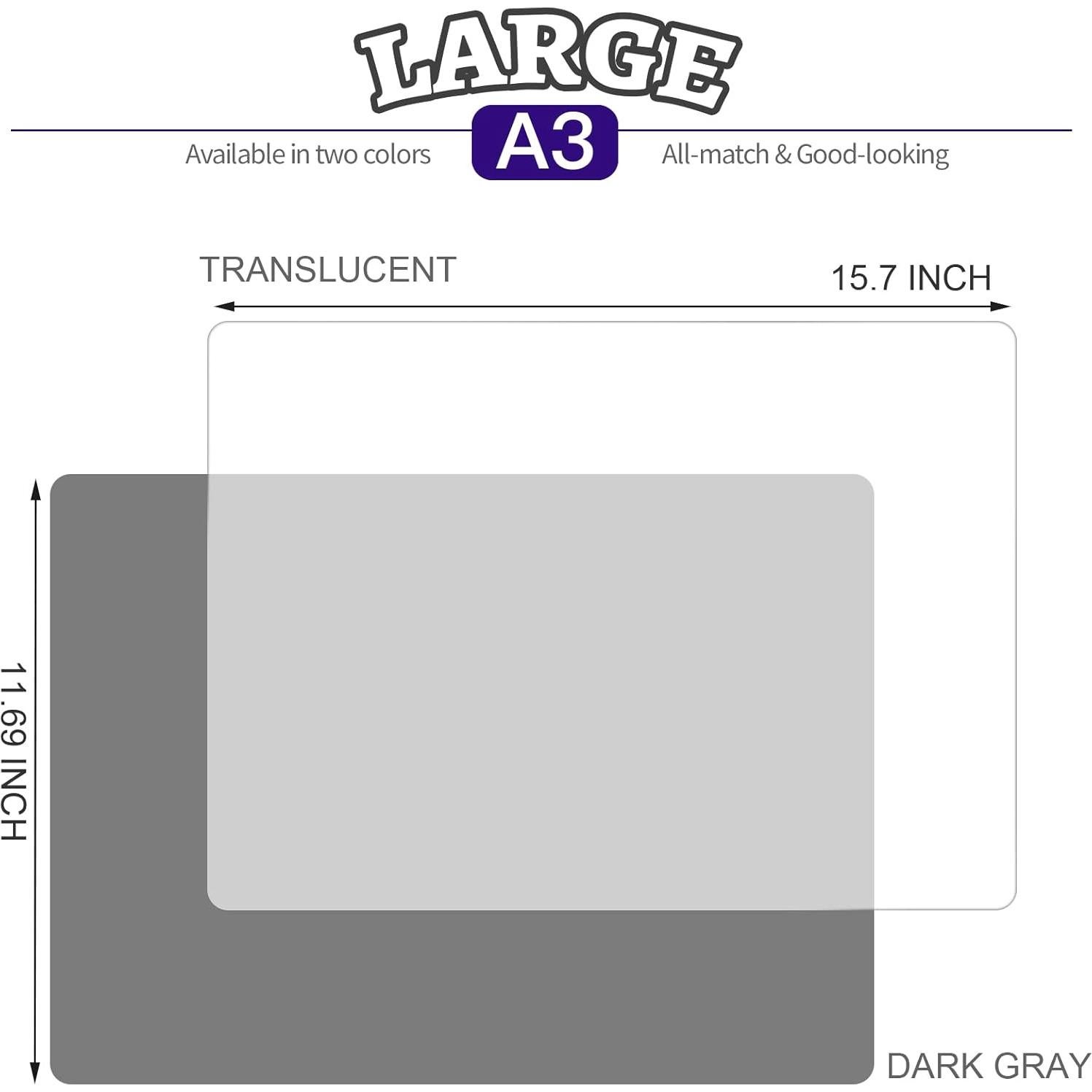 Tapetes de Silicona LEOBRO 2 Piezas 40x29.7cm Gris y Transparente