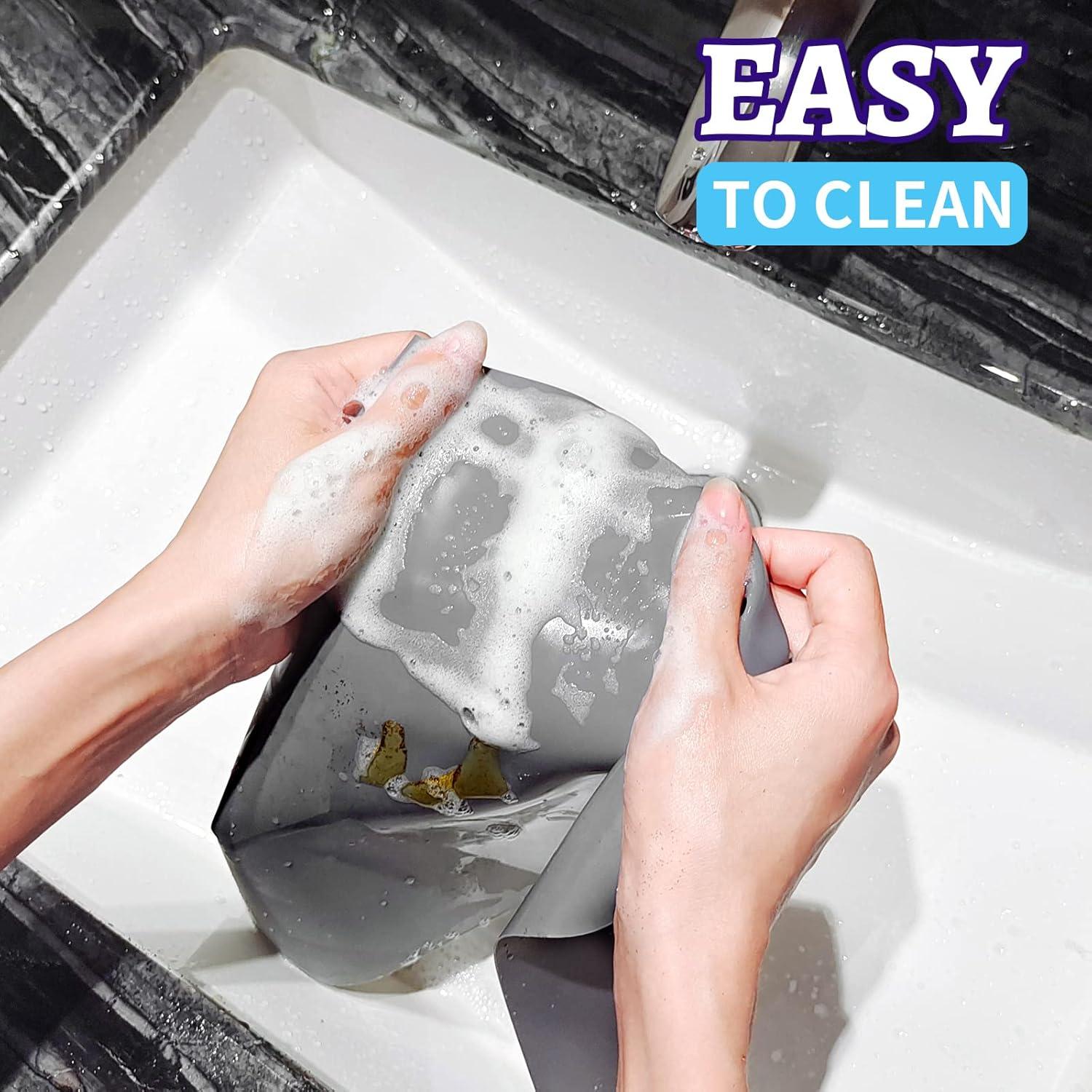 Tapetes de Silicona LEOBRO 2 Piezas 40x29.7cm Gris y Transparente