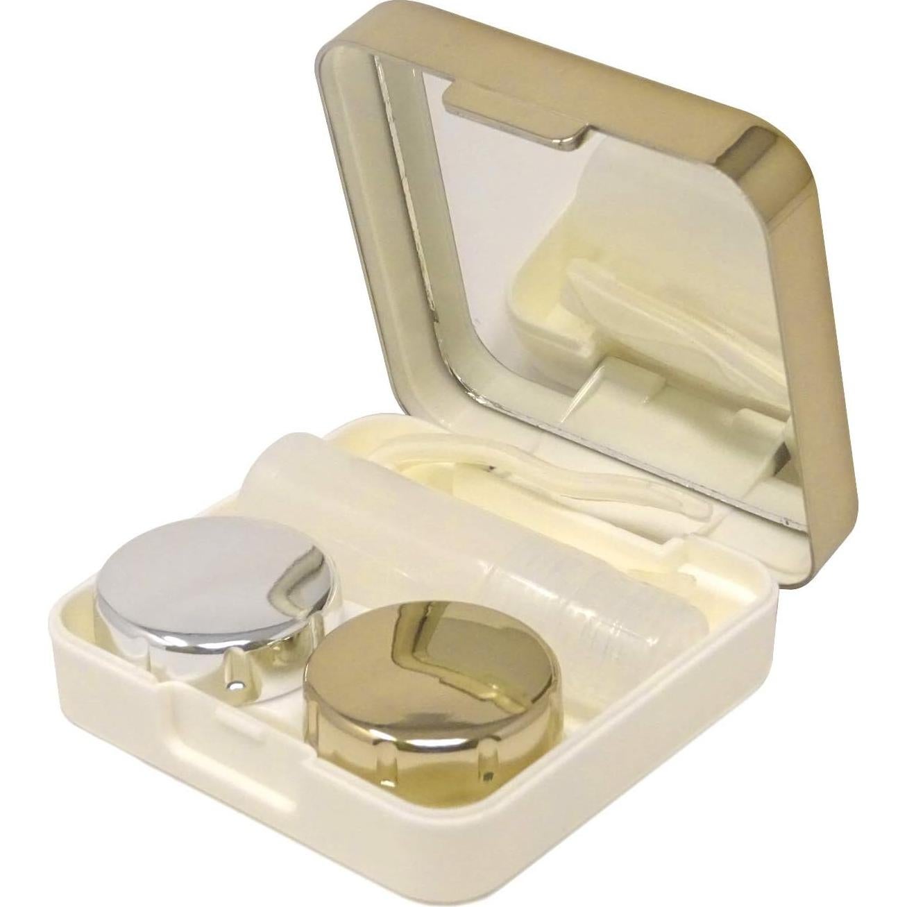 Estuche para Lentes de Contacto Honbay Dorado con Espejo