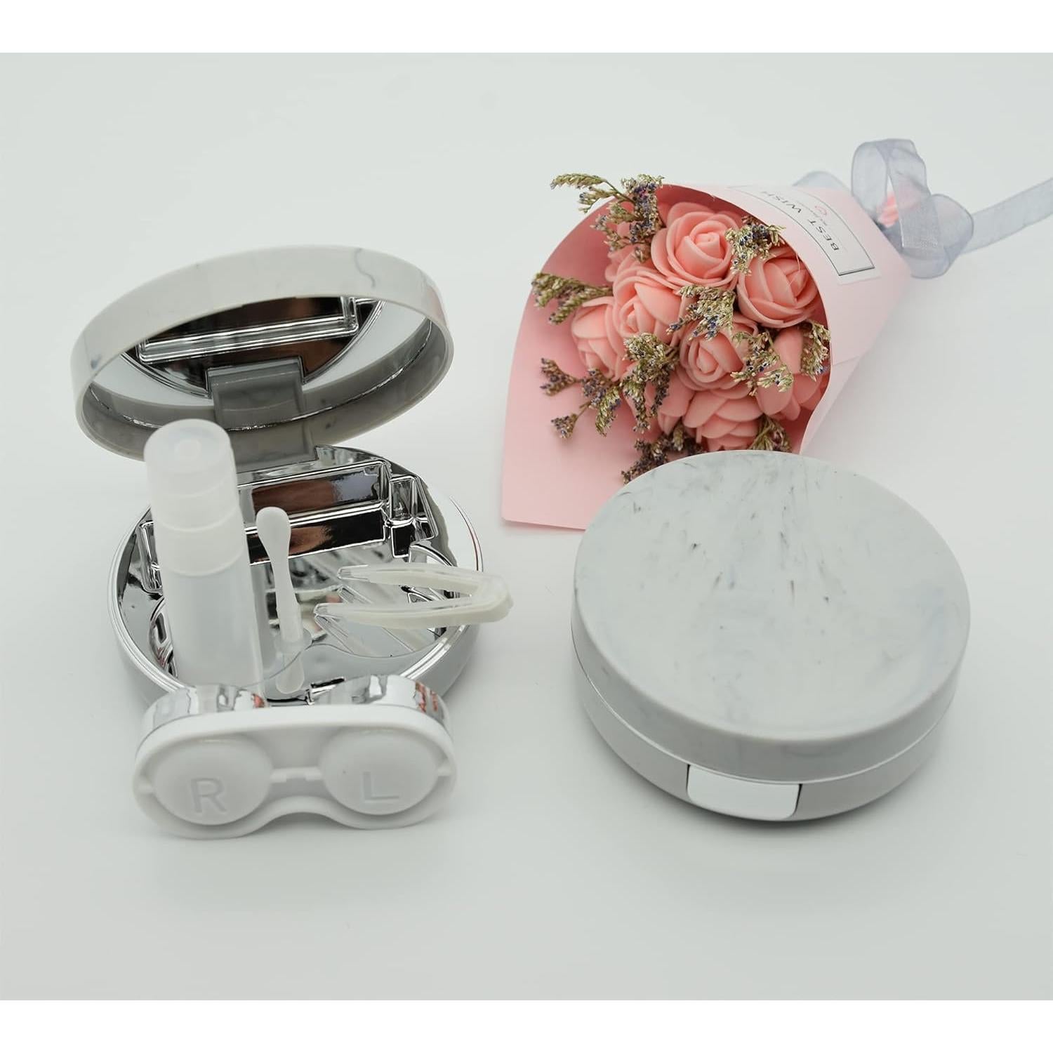 Estuche de Lentes de Contacto Todo en Uno FEILIBAY Plata