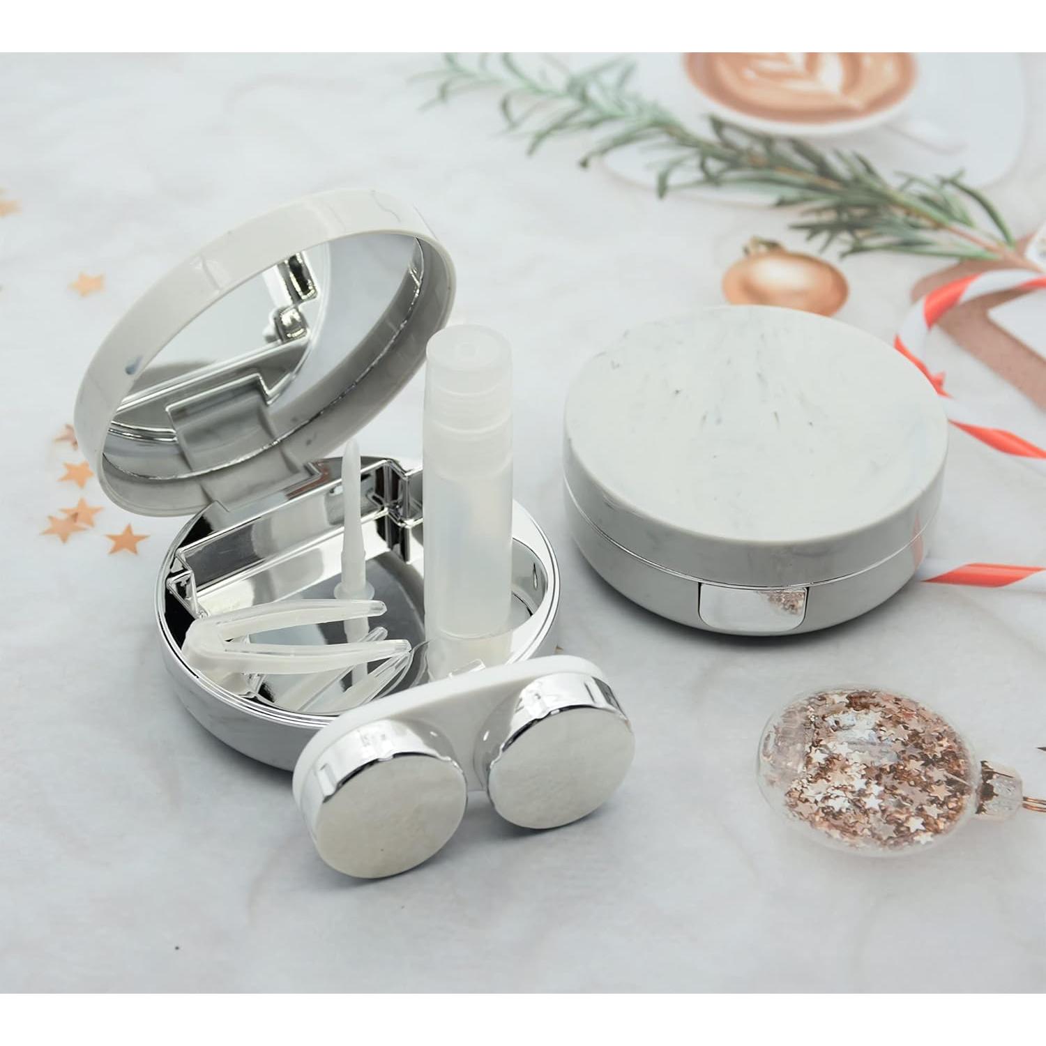 Estuche de Lentes de Contacto Todo en Uno FEILIBAY Plata