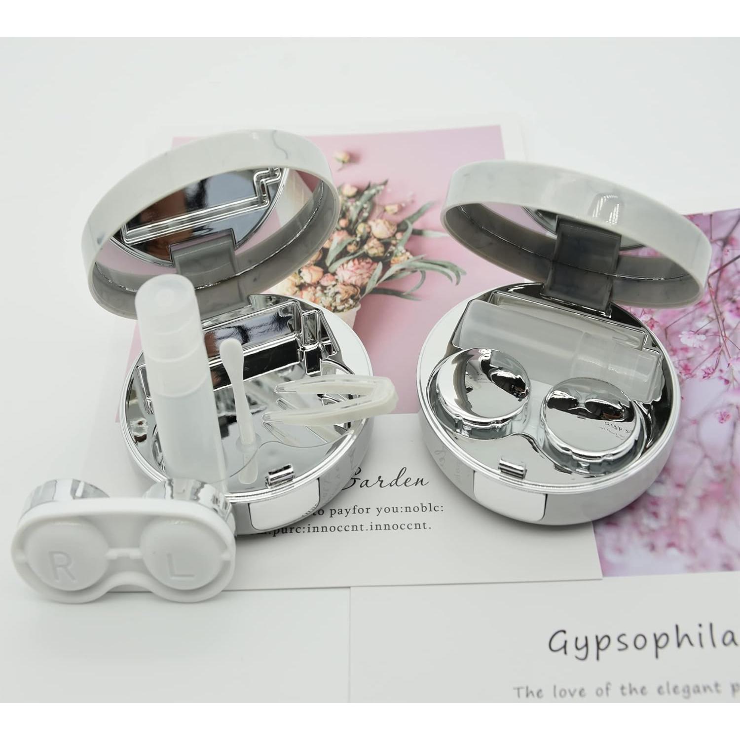 Estuche de Lentes de Contacto Todo en Uno FEILIBAY Plata