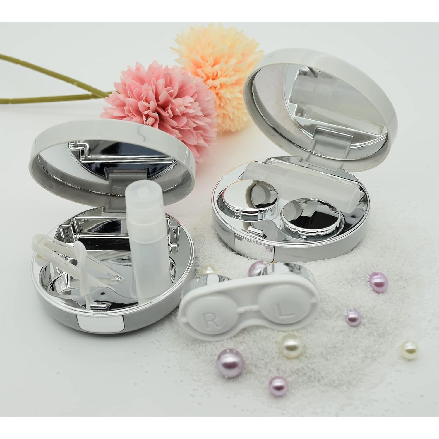 Estuche de Lentes de Contacto Todo en Uno FEILIBAY Plata