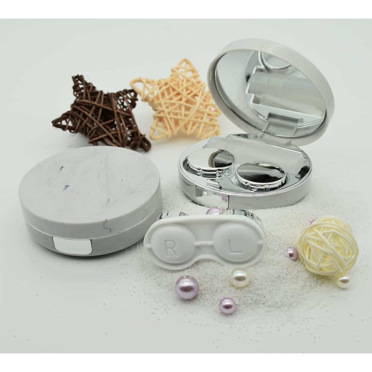 Estuche de Lentes de Contacto Todo en Uno FEILIBAY Plata