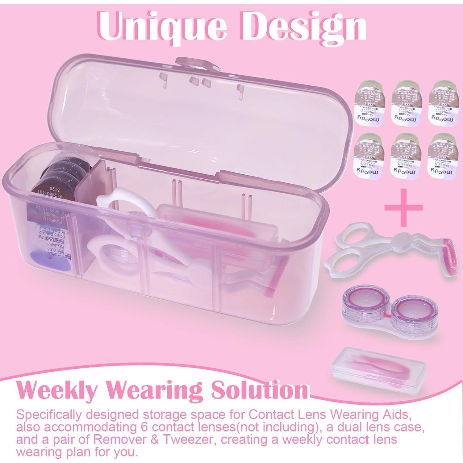 Kit Organizador Lentes de Contacto DIY Rosa 24PCS Viaje