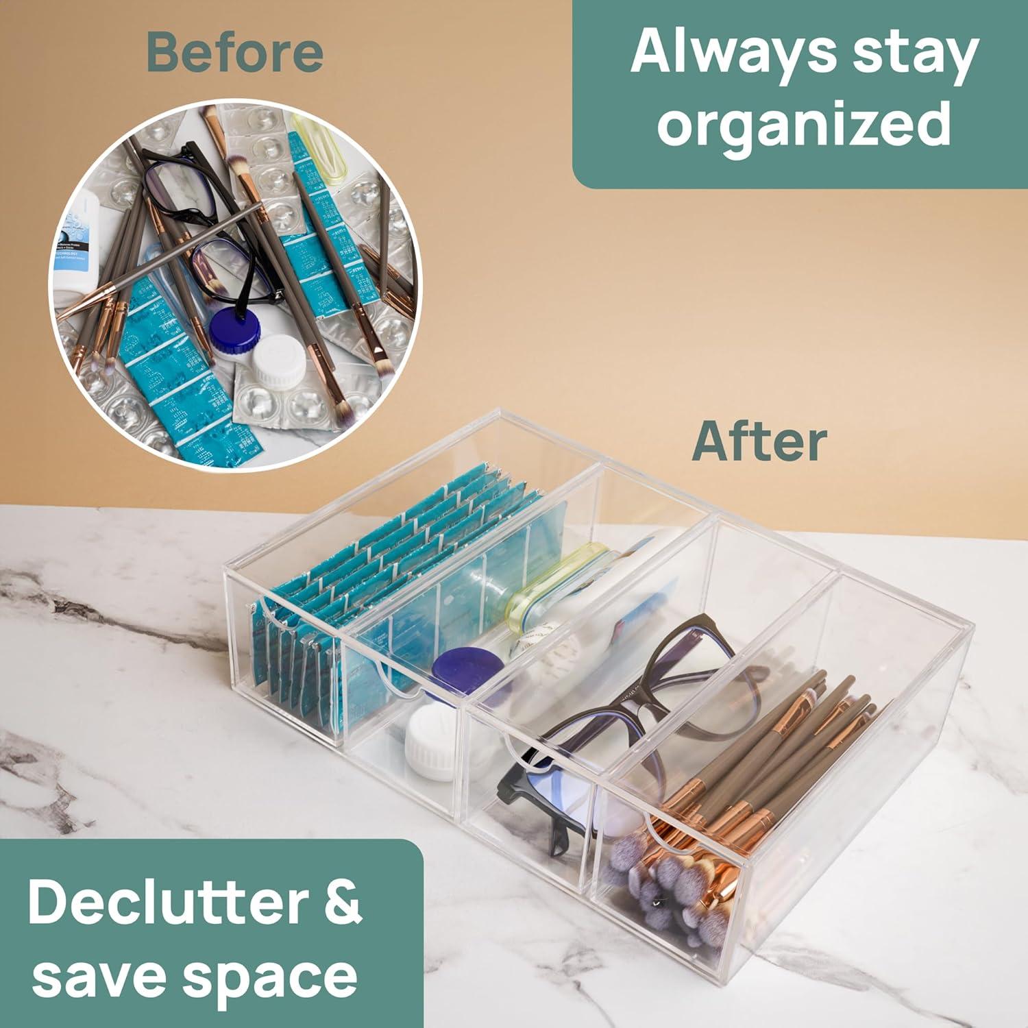 Organizador de Lentes de Contacto Visfresh 4 Cajones Transparente