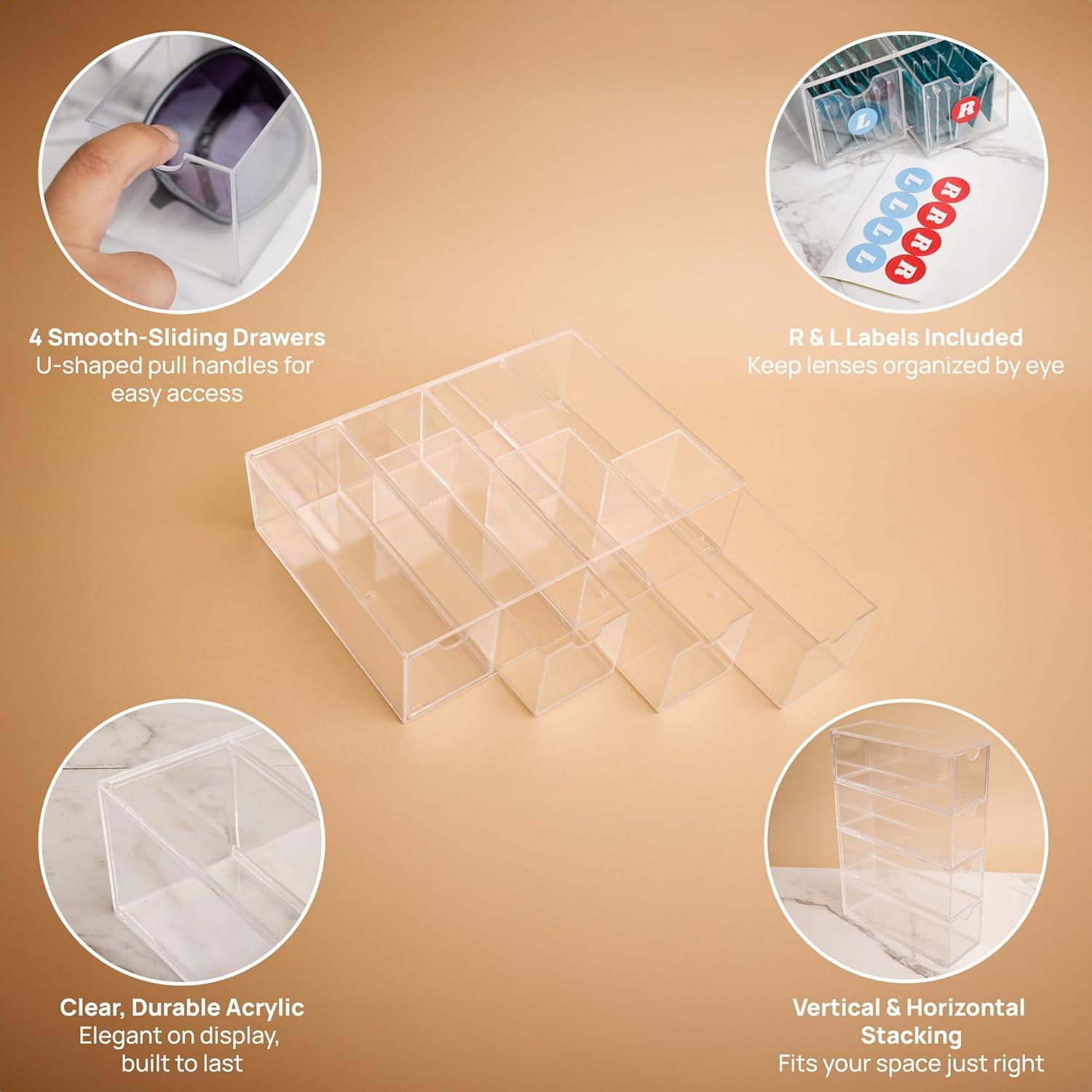 Organizador de Lentes de Contacto Visfresh 4 Cajones Transparente