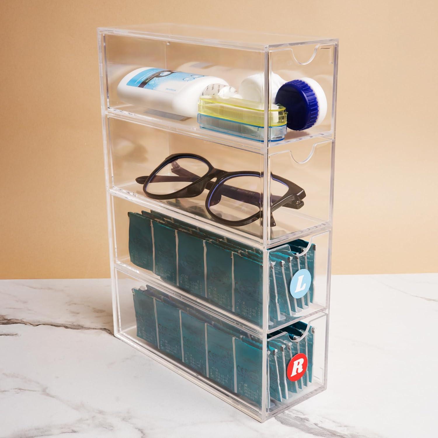 Organizador de Lentes de Contacto Visfresh 4 Cajones Transparente