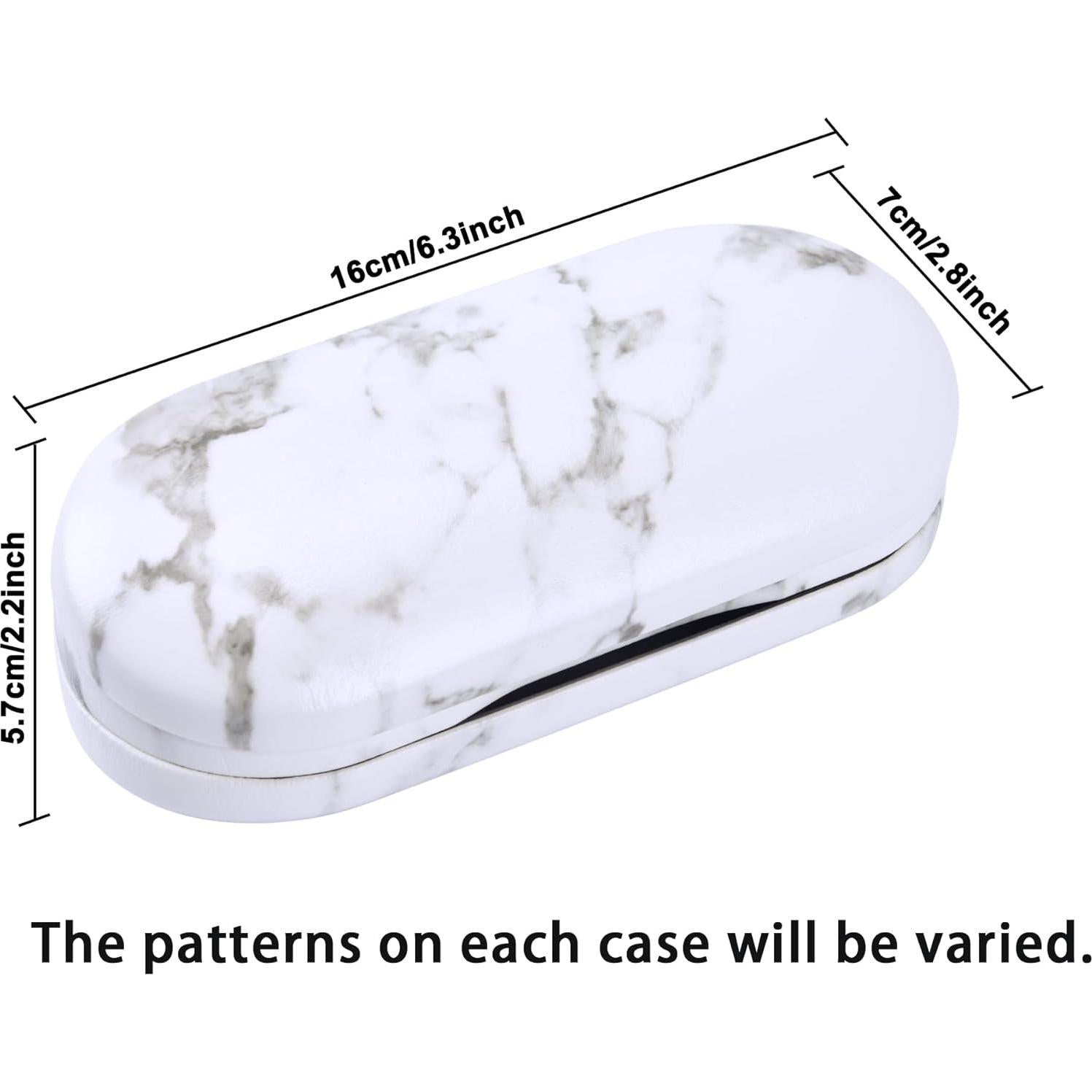 Estuche 2 en 1 Muf para Lentes de Contacto y Gafas - Mármol Negro y Blanco