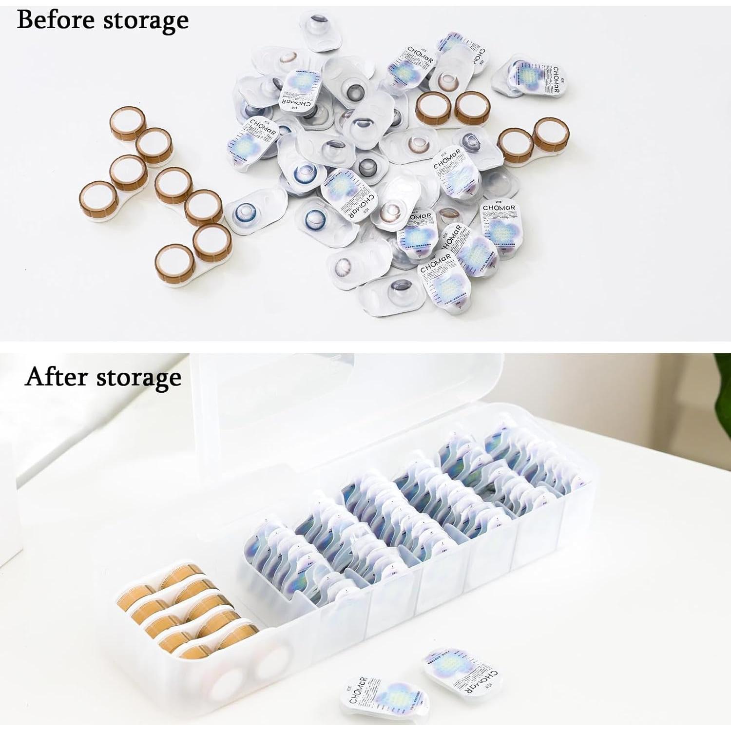 Caja de Almacenamiento para Lentes de Contacto MUQING 2 PCS Blanco