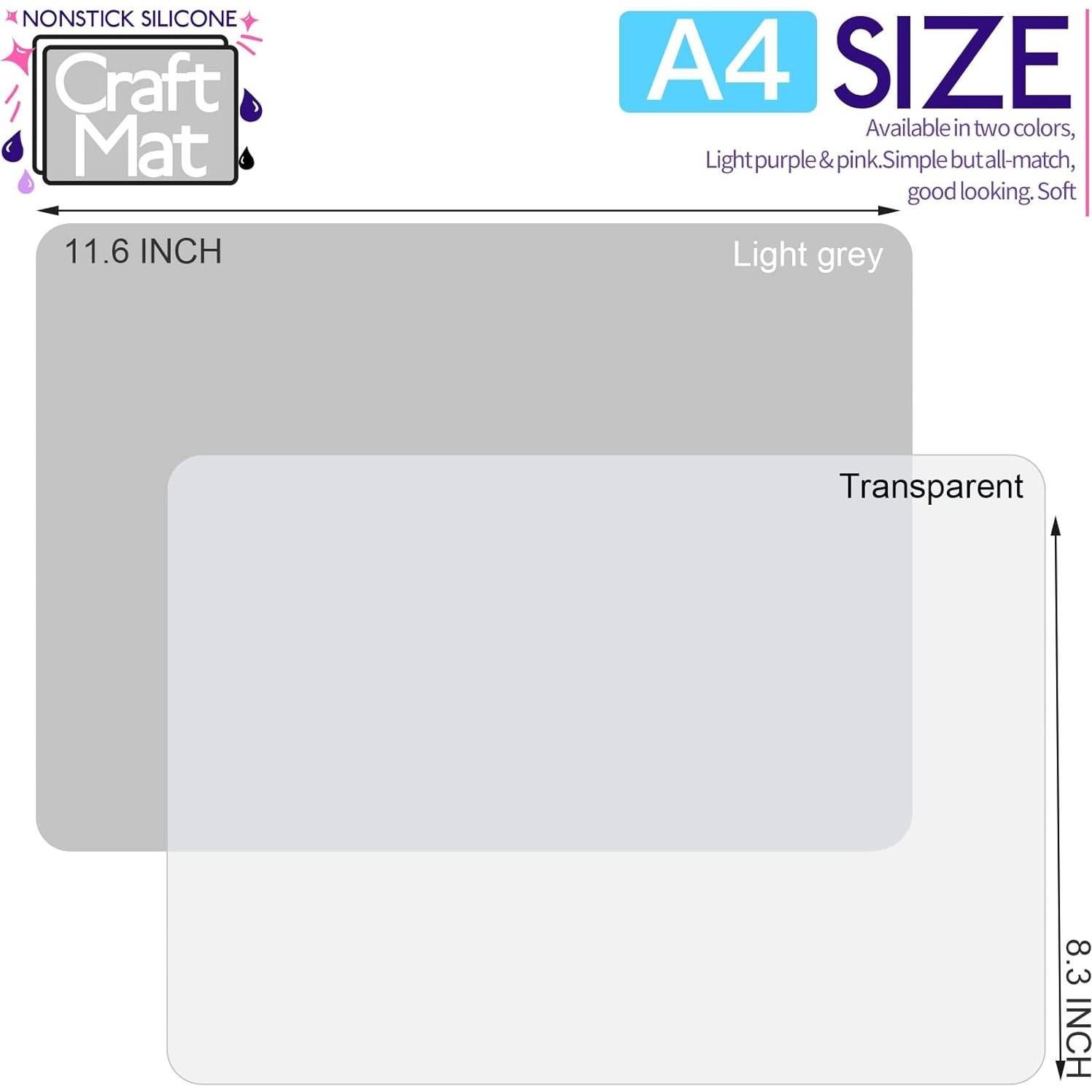 LEOBRO Tapetes de Silicona 2 Pcs 29.64x20.99cm Gris Claro