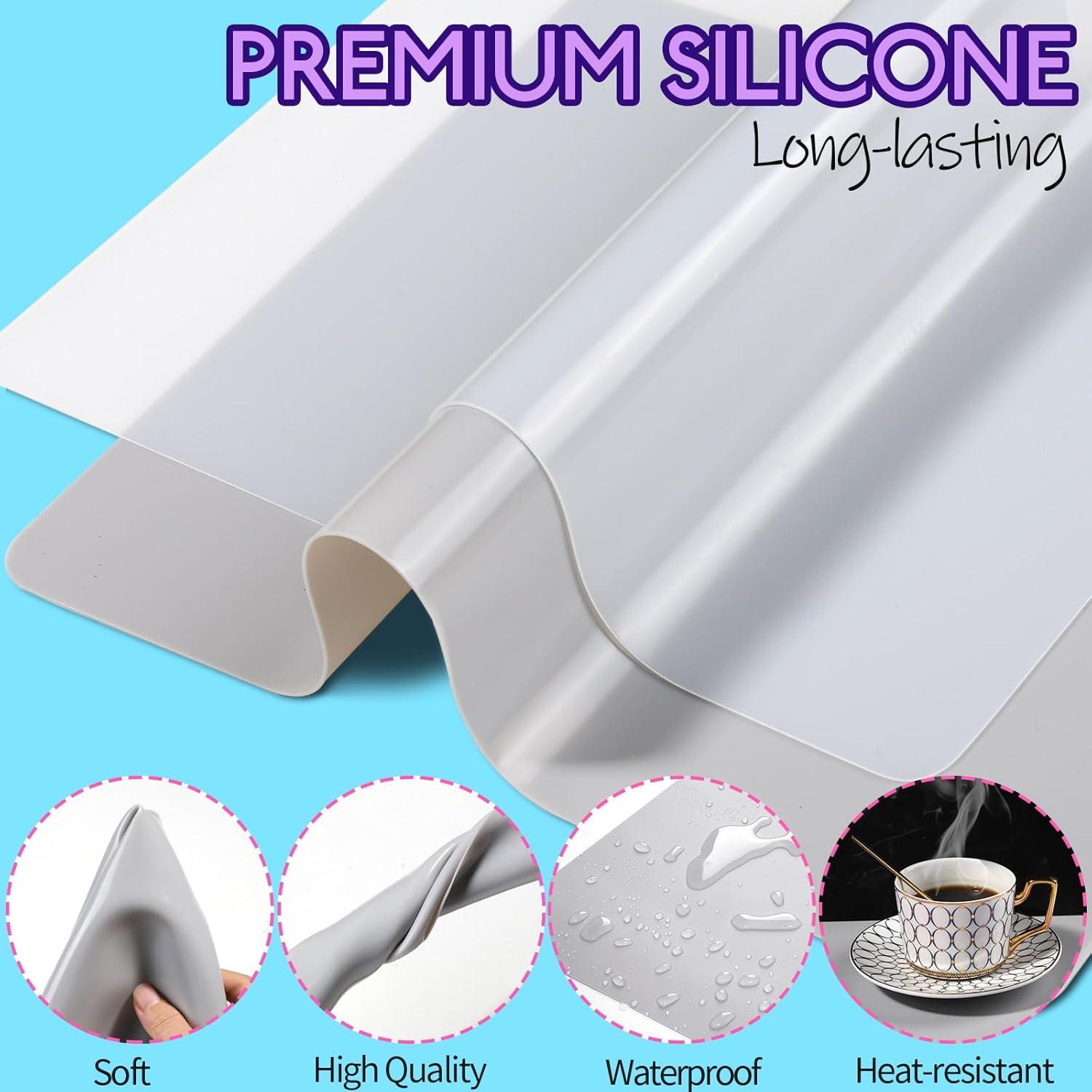 LEOBRO Tapetes de Silicona 2 Pcs 29.64x20.99cm Gris Claro