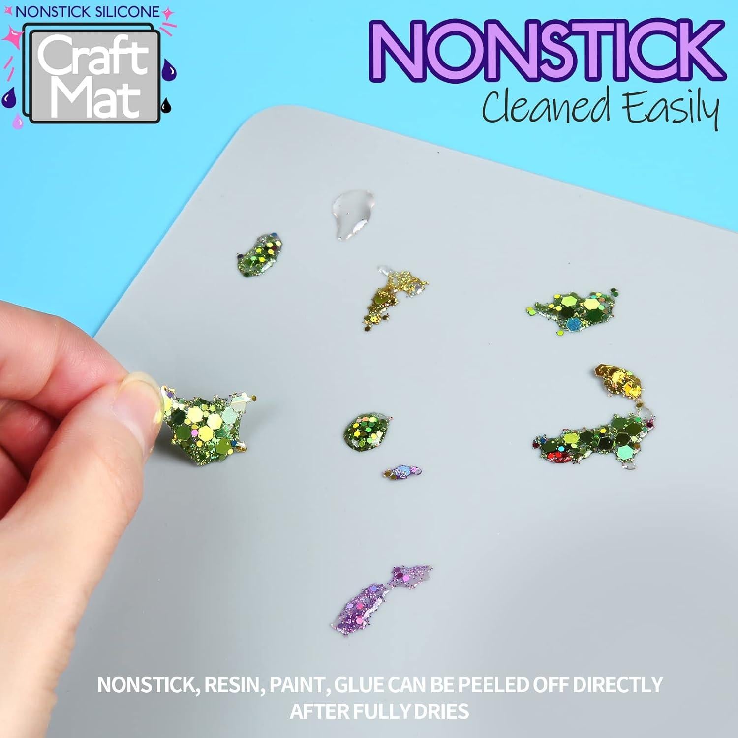 LEOBRO Tapetes de Silicona 2 Pcs 29.64x20.99cm Gris Claro