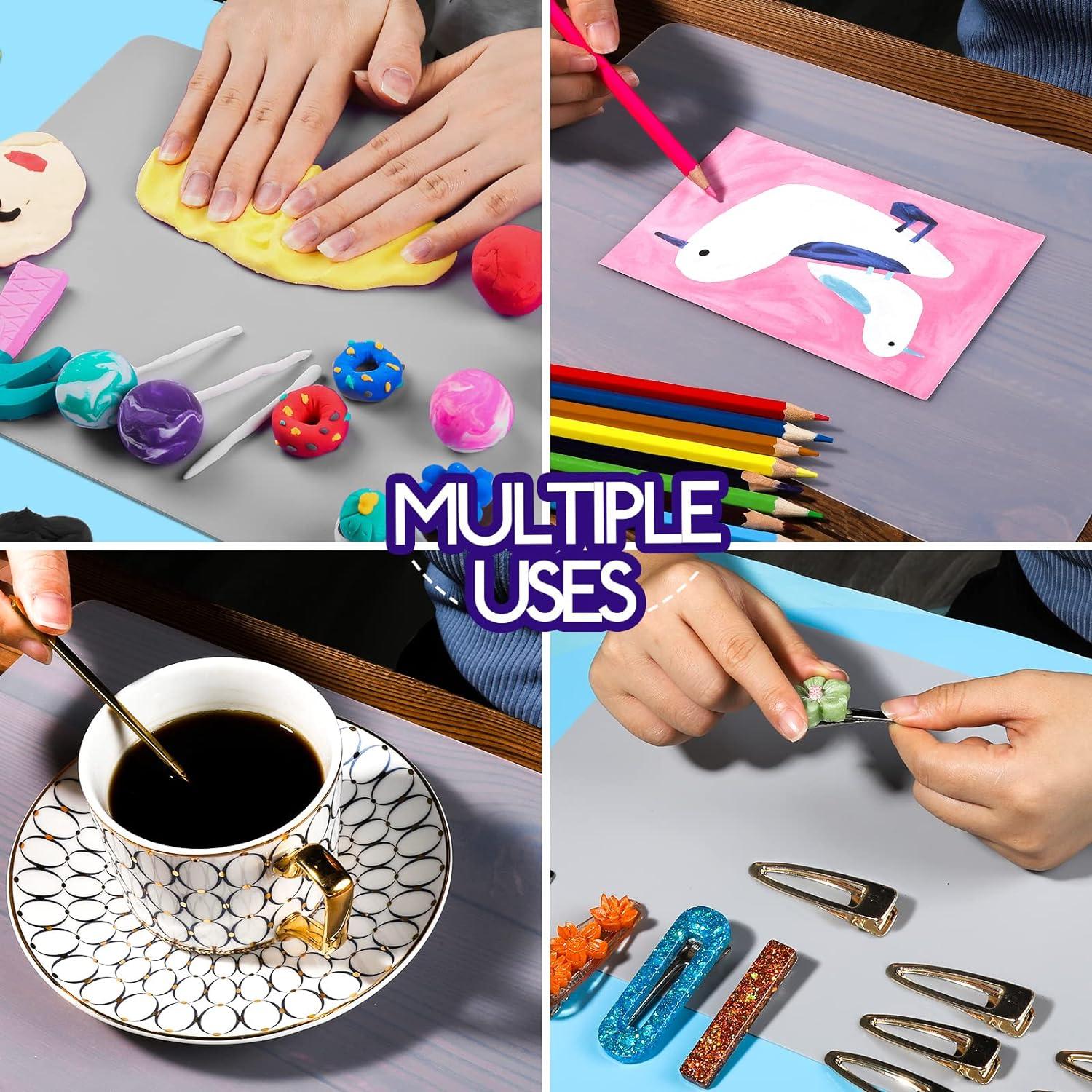 LEOBRO Tapetes de Silicona 2 Pcs 29.64x20.99cm Gris Claro