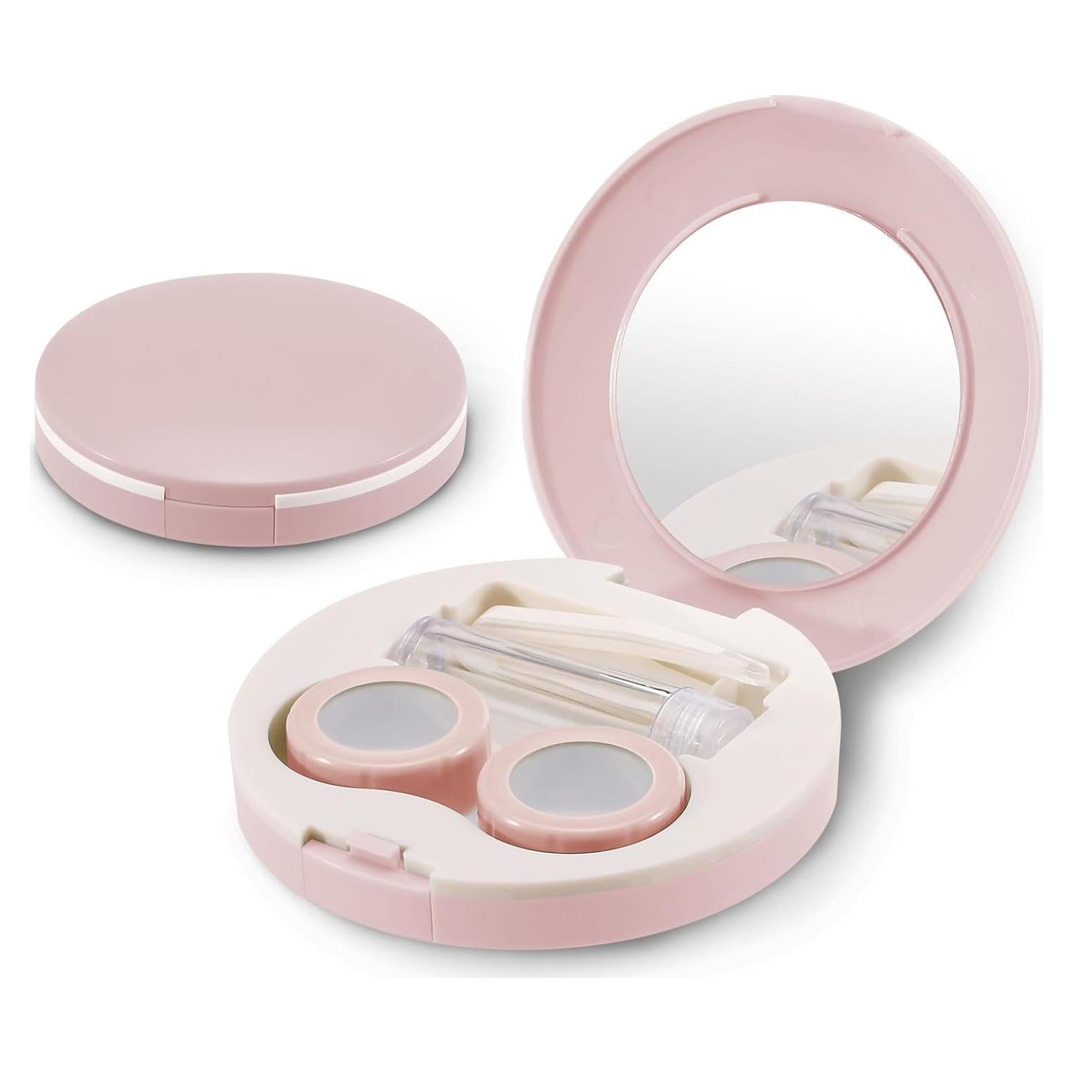 Kit de Estuche de Lentes de Contacto Rosa 5 en 1 - Viaje