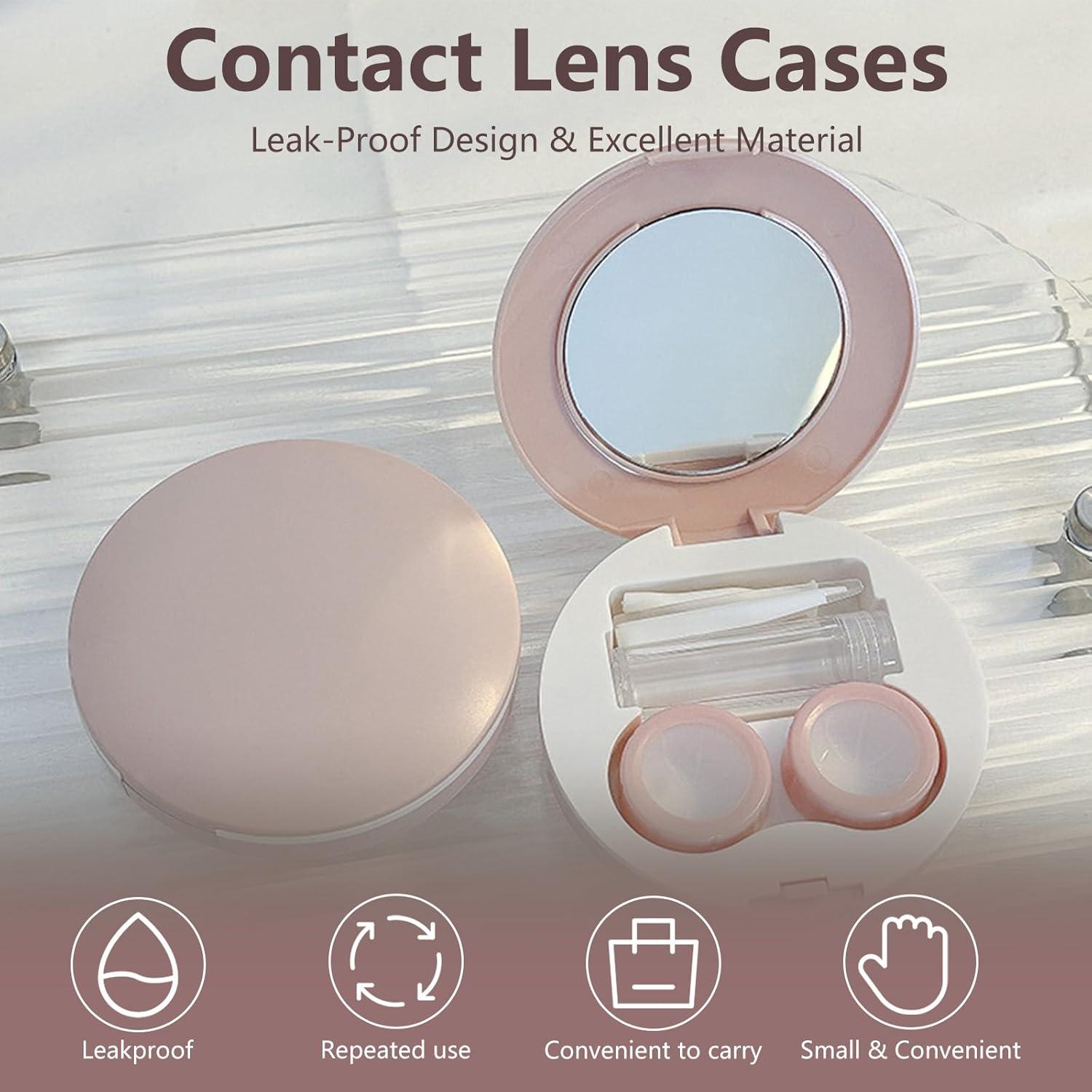 Kit de Estuche de Lentes de Contacto Rosa 5 en 1 - Viaje