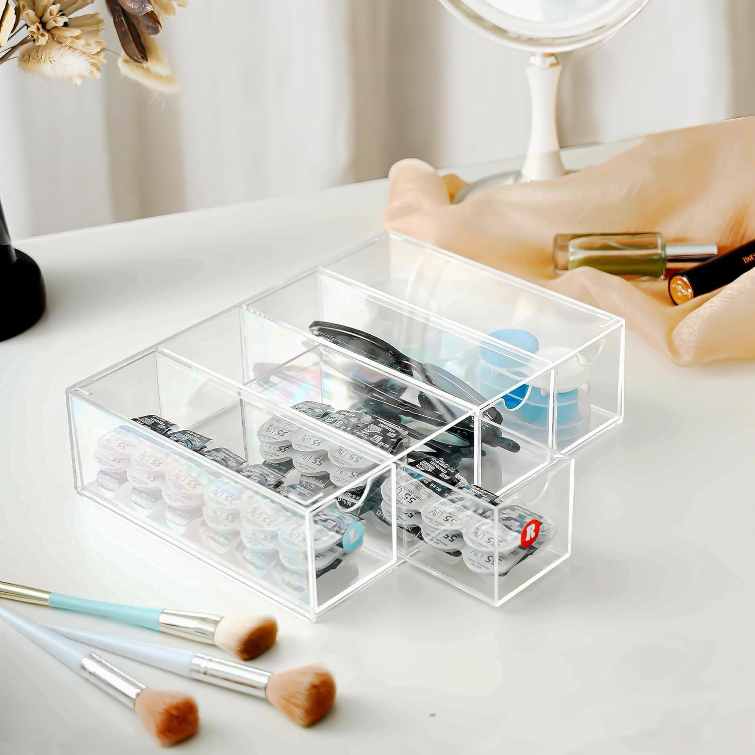 Organizador de Lentes de Contacto FQDGTFA con Etiquetas R y L