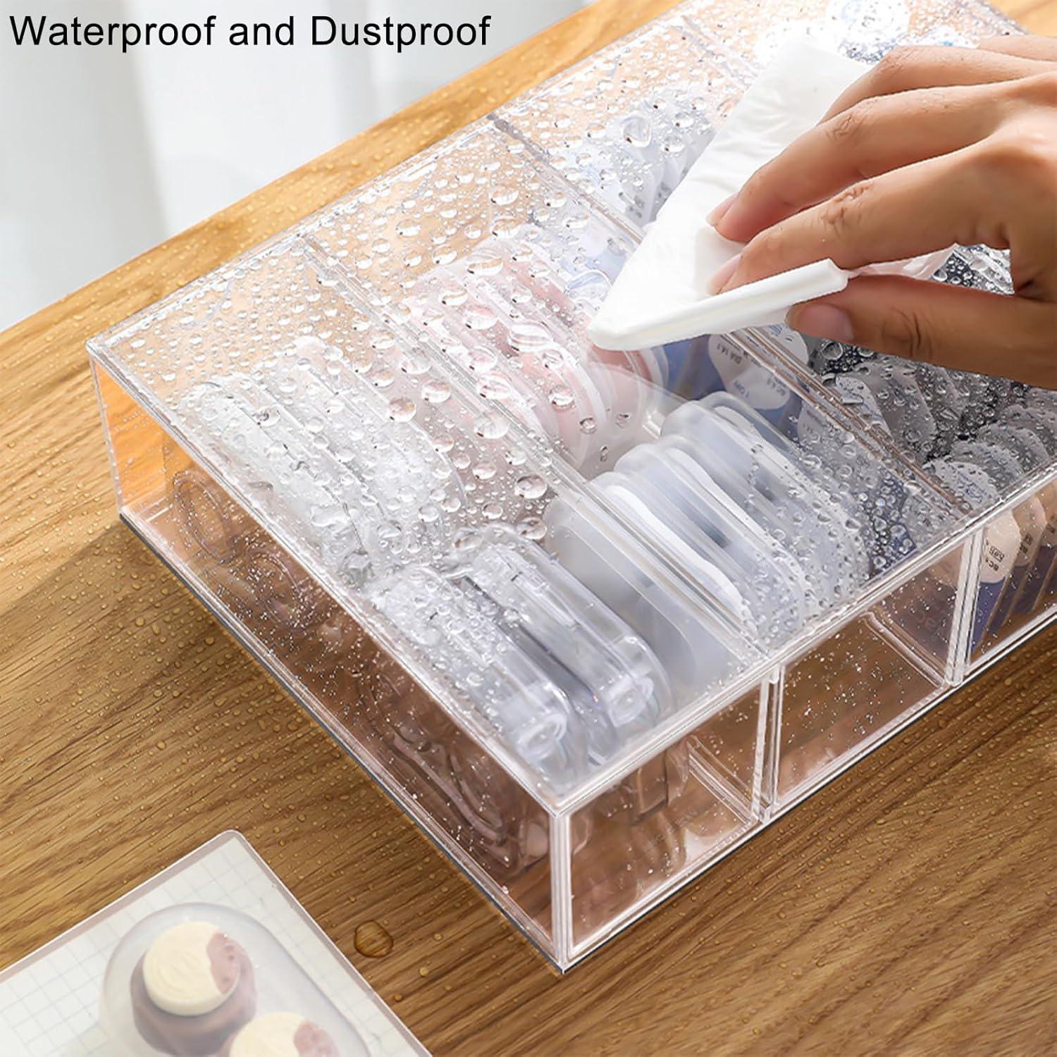 Organizador de Lentes de Contacto FQDGTFA con Etiquetas R y L