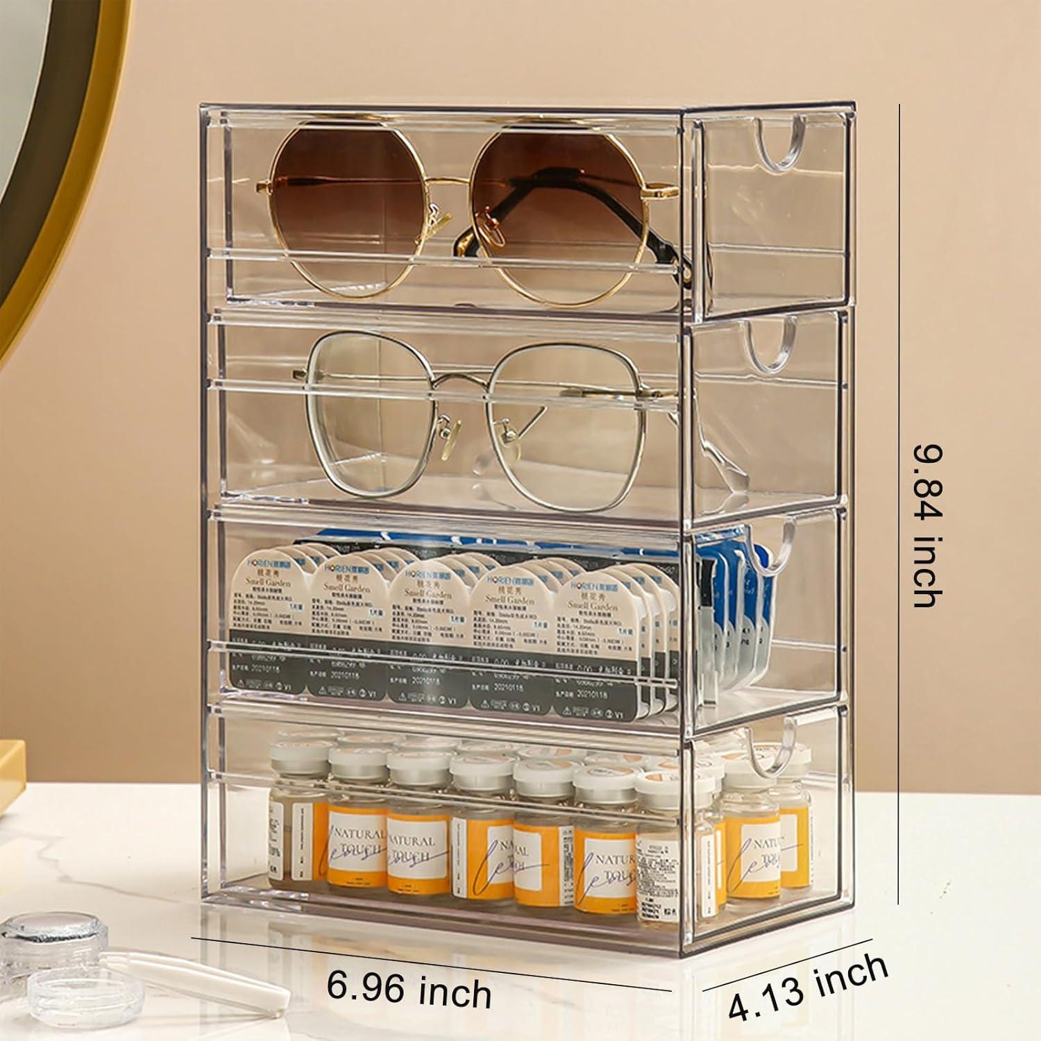 Organizador de Lentes de Contacto FQDGTFA con Etiquetas R y L