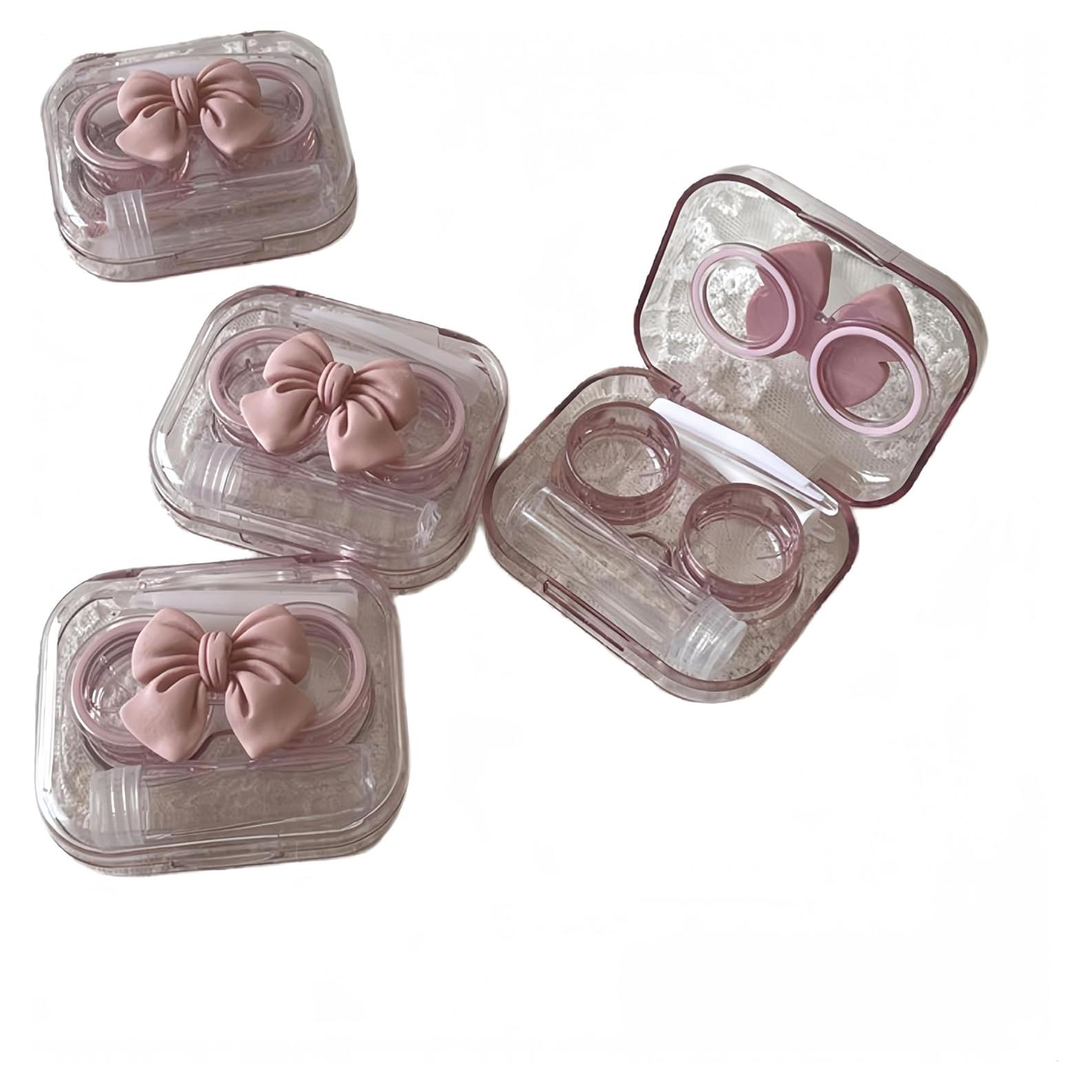 Estuche para Lentes de Contacto BEDARTIST Rosa Lazo 3D 4 Piezas