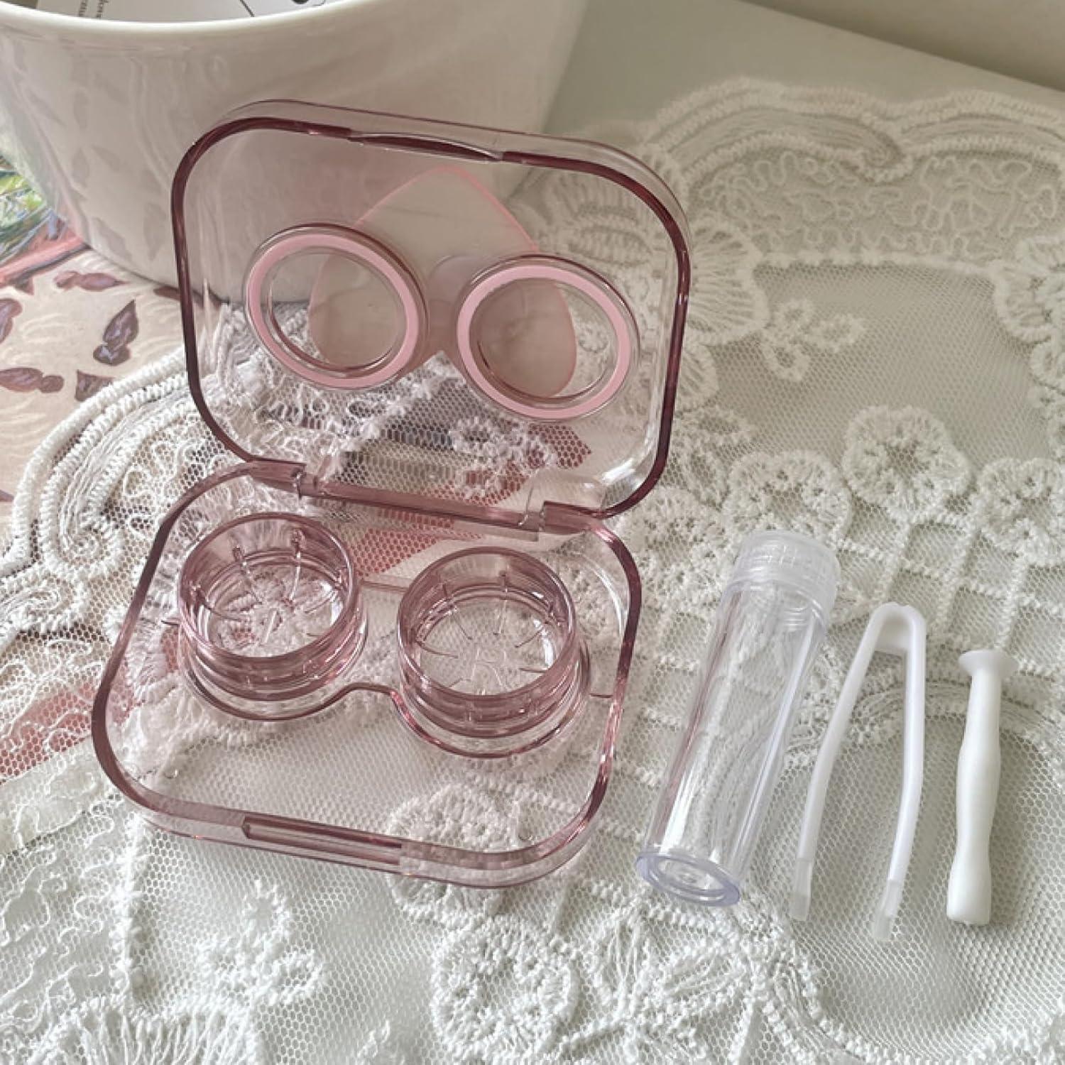 Estuche para Lentes de Contacto BEDARTIST Rosa Lazo 3D 4 Piezas