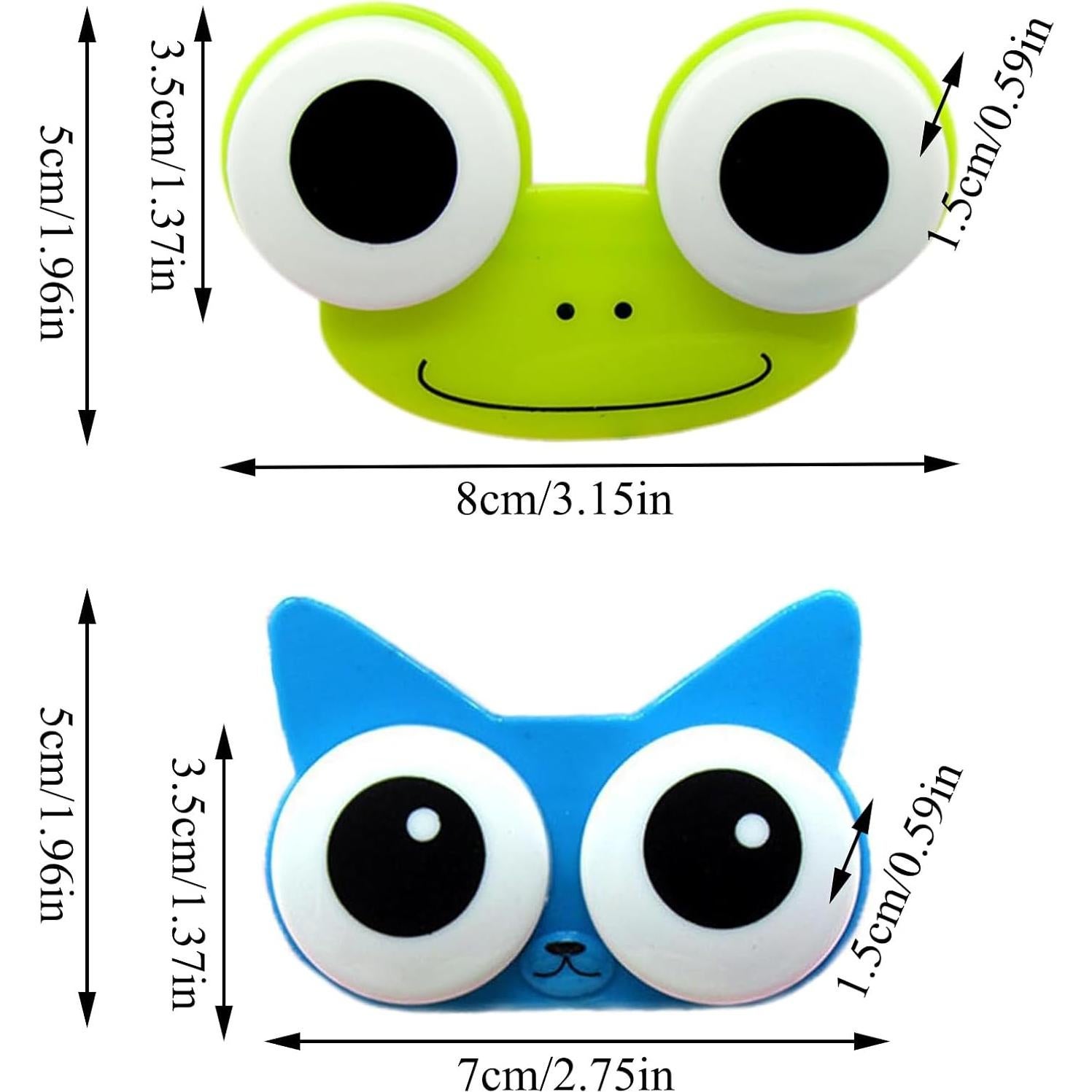 Estuche para Lentes de Contacto Rana XHLIZHU 2 Pcs Azul Verde