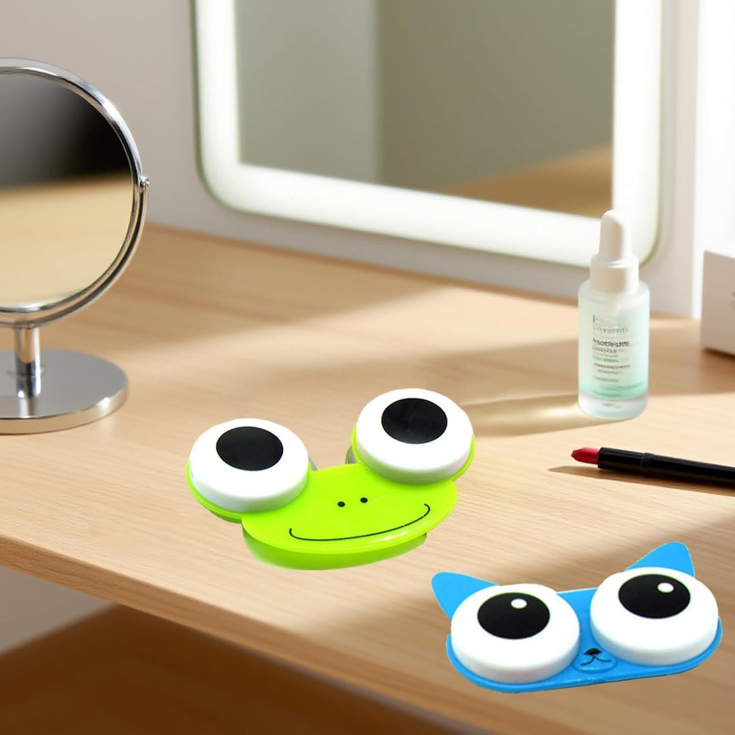 Estuche para Lentes de Contacto Rana XHLIZHU 2 Pcs Azul Verde