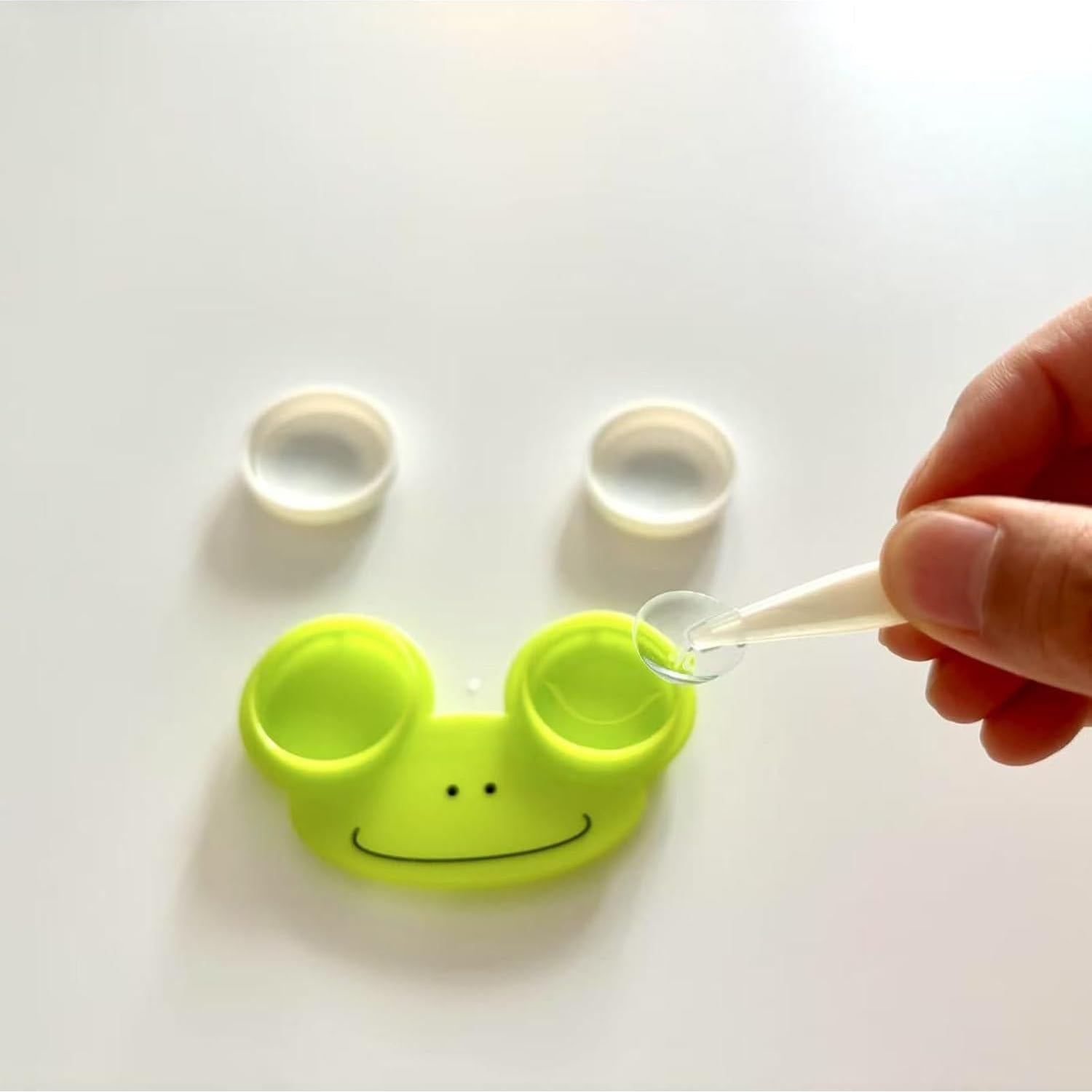 Estuche para Lentes de Contacto Rana XHLIZHU 2 Pcs Azul Verde