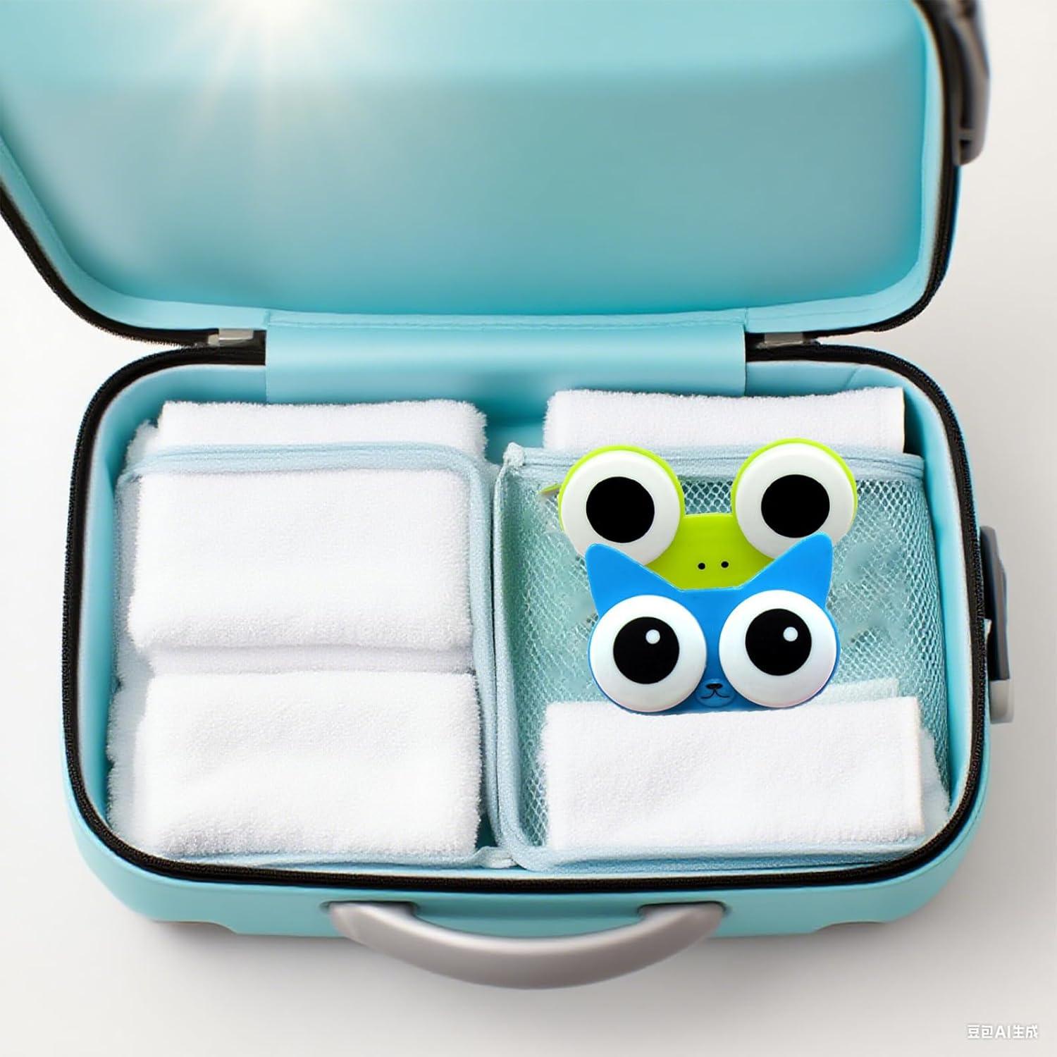 Estuche para Lentes de Contacto Rana XHLIZHU 2 Pcs Azul Verde