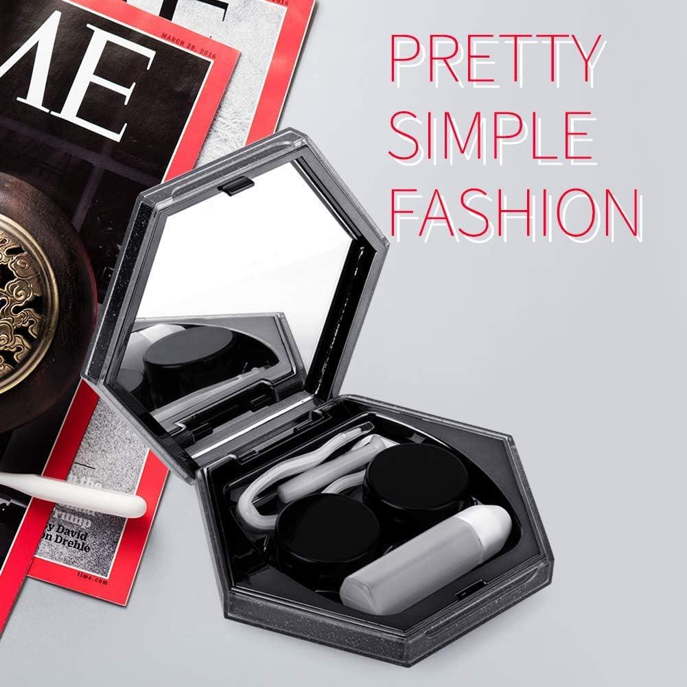 Estuche para Lentes de Contacto Ofone Negro con Espejo y Accesorios
