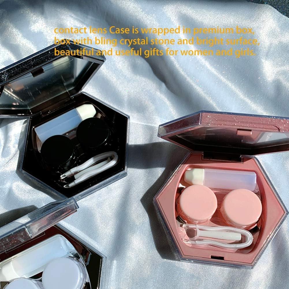 Estuche para Lentes de Contacto Ofone Negro con Espejo y Accesorios