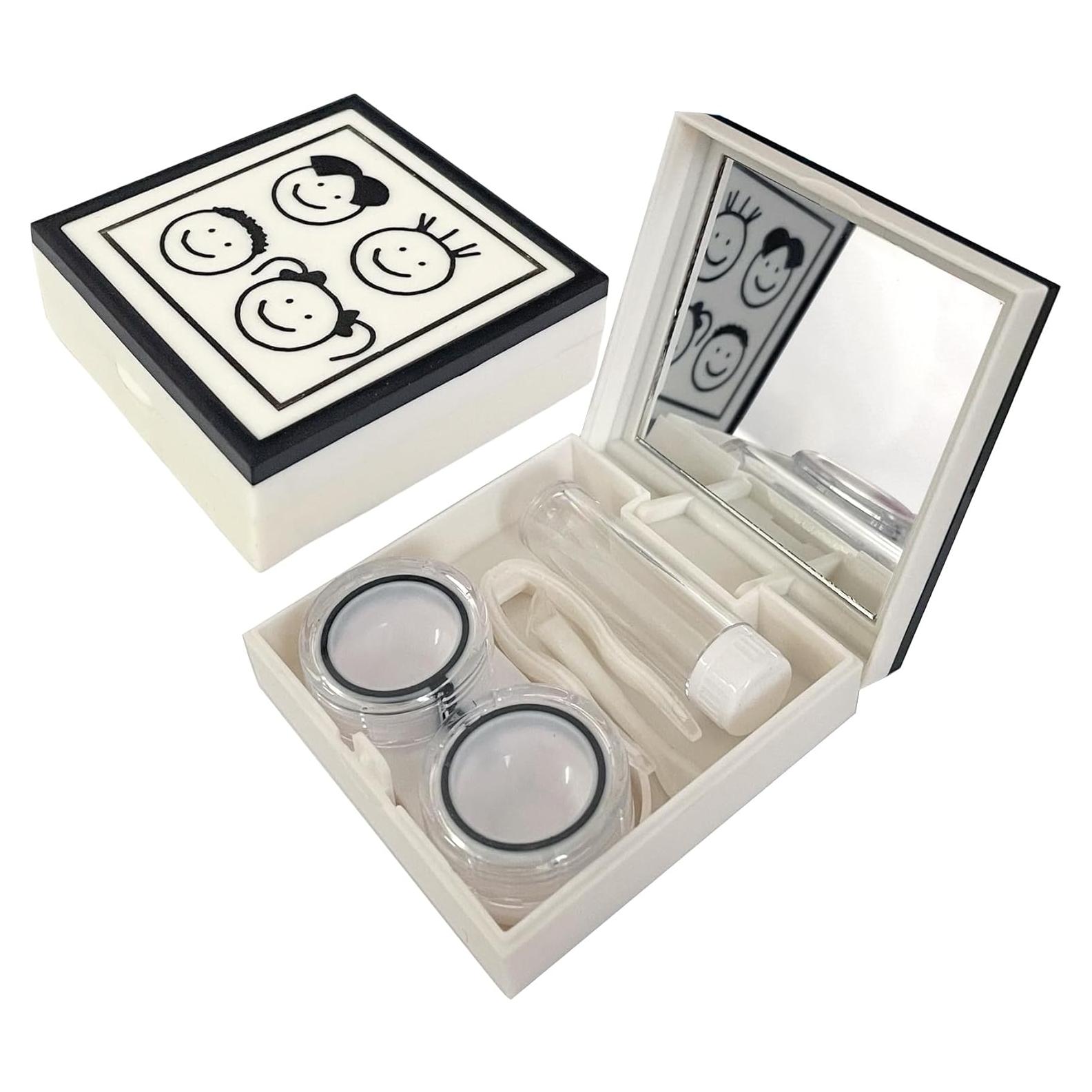 Estuche para Lentes de Contacto Blanco 5 en 1 con Espejo