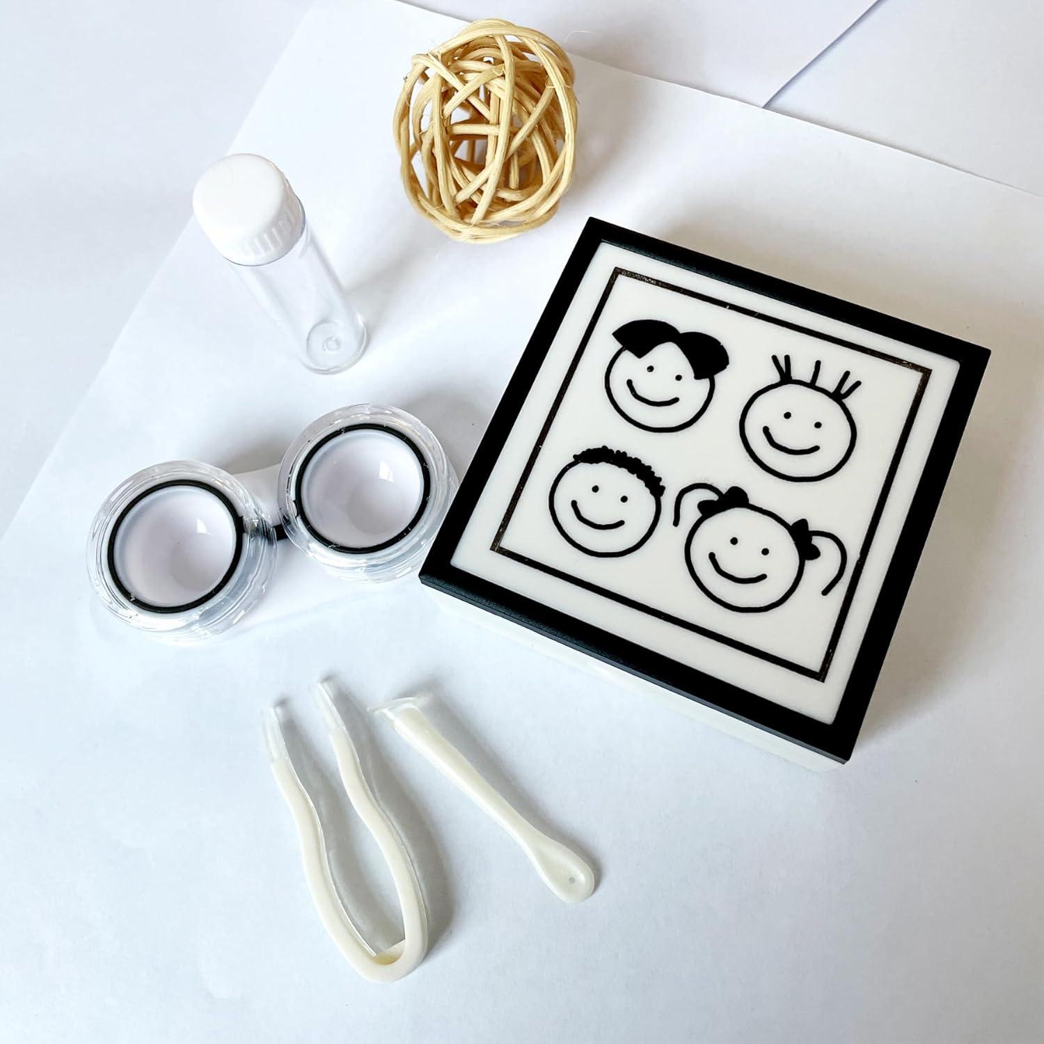 Estuche para Lentes de Contacto Blanco 5 en 1 con Espejo