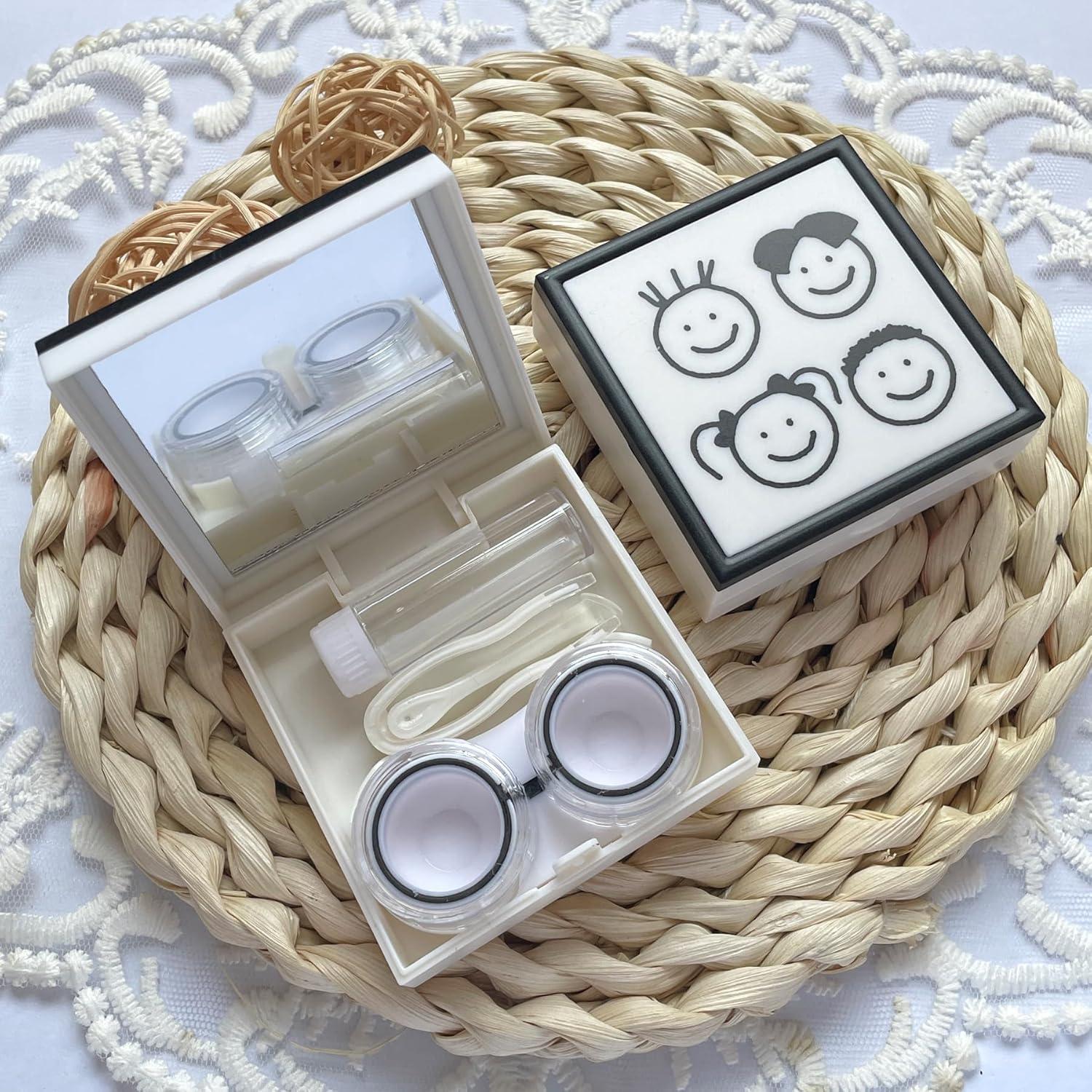 Estuche para Lentes de Contacto Blanco 5 en 1 con Espejo