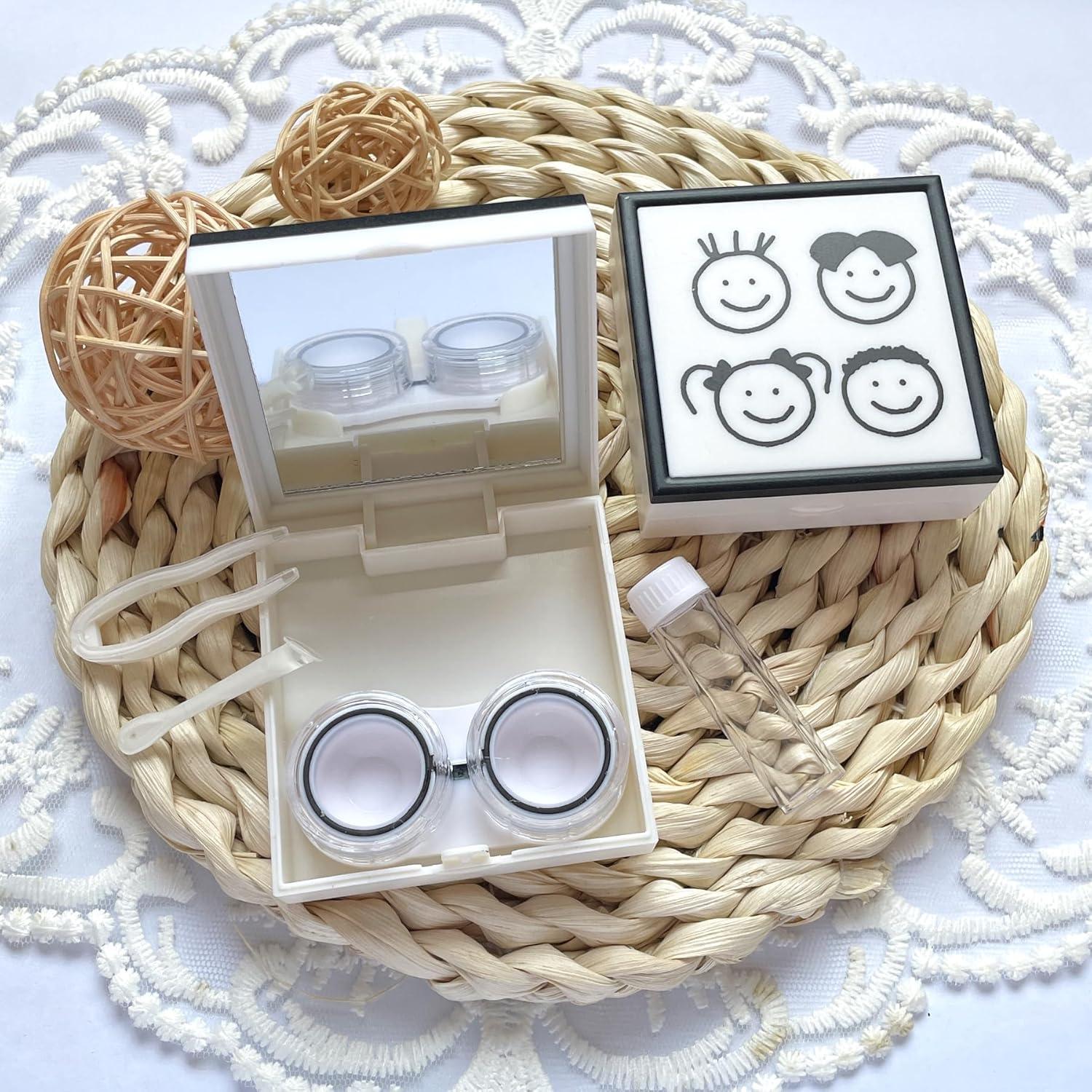 Estuche para Lentes de Contacto Blanco 5 en 1 con Espejo