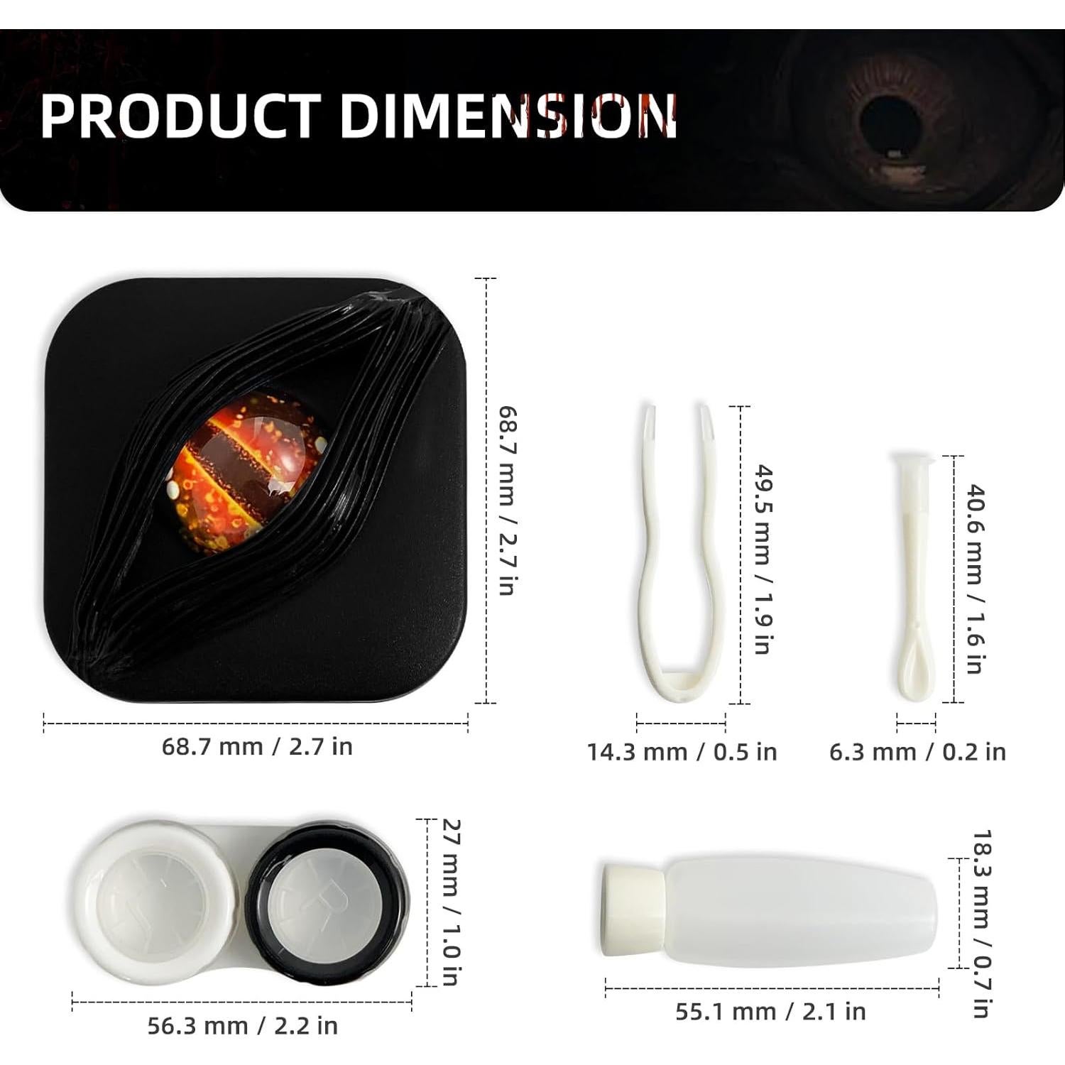 Estuche para Lentes de Contacto UpaClaire Ojo Diablo Rojo