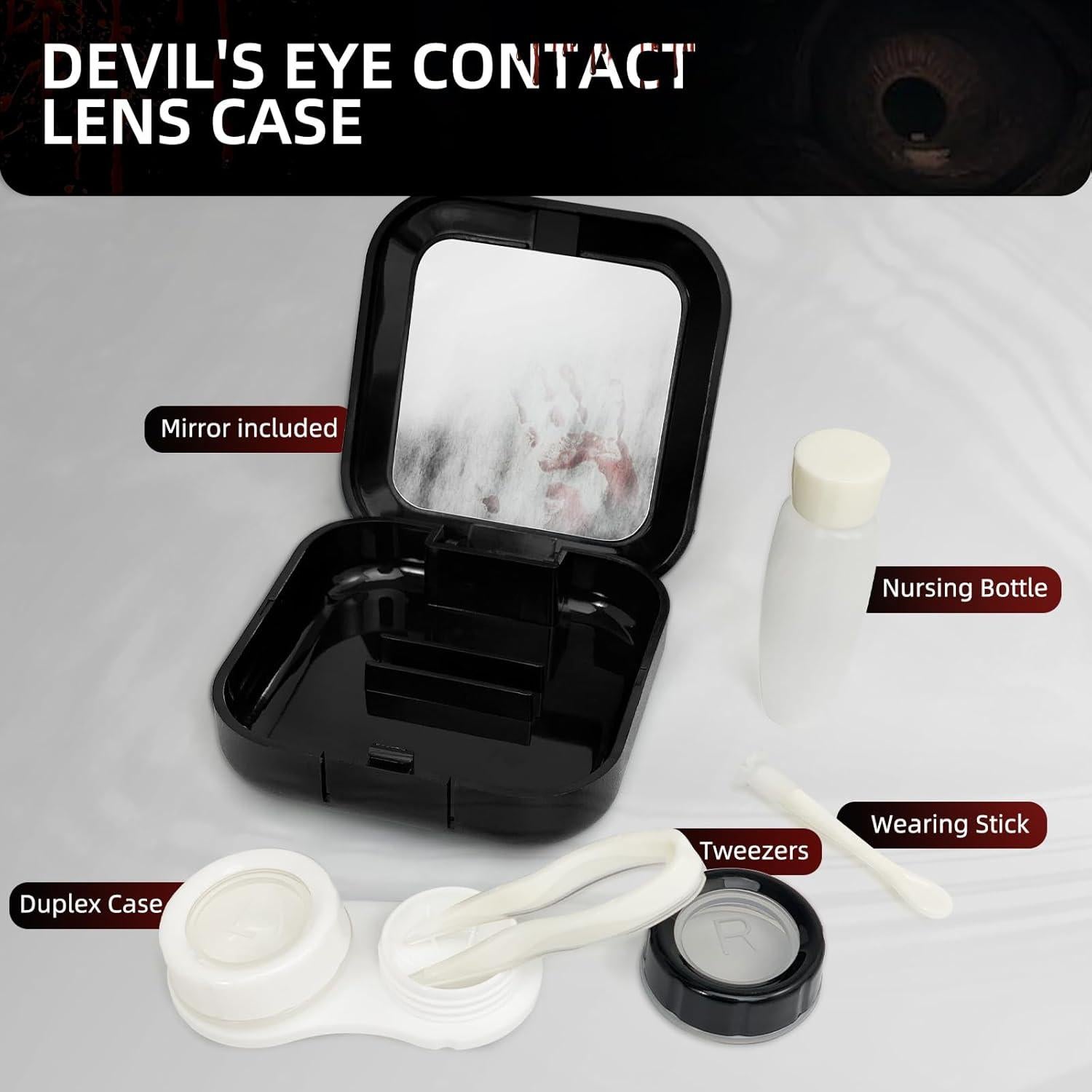 Estuche para Lentes de Contacto UpaClaire Ojo Diablo Rojo