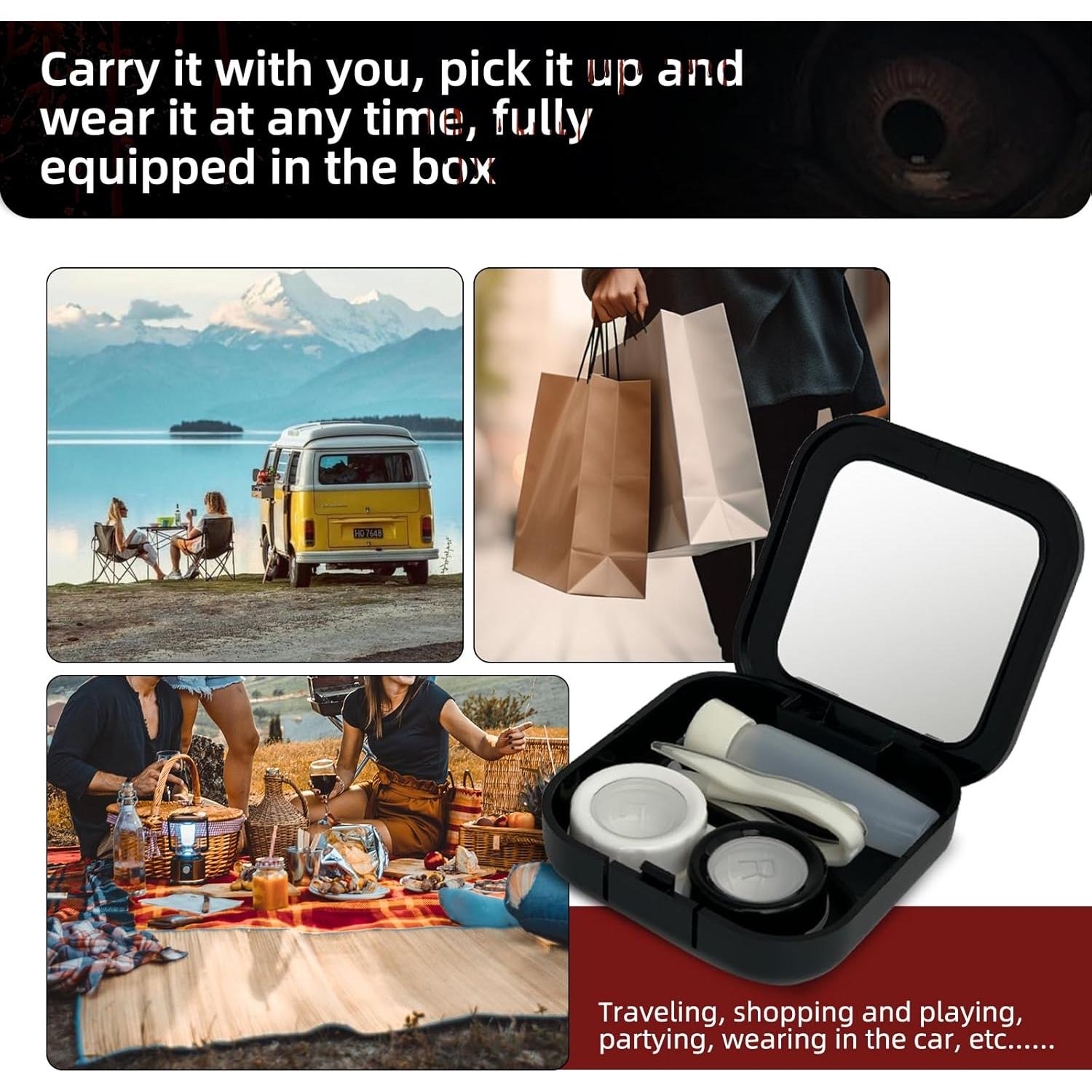 Estuche para Lentes de Contacto UpaClaire Ojo Diablo Rojo