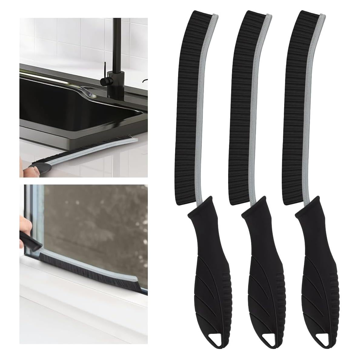 Cepillo de limpieza de ranuras SXhyf - Cerdas duras, Negro