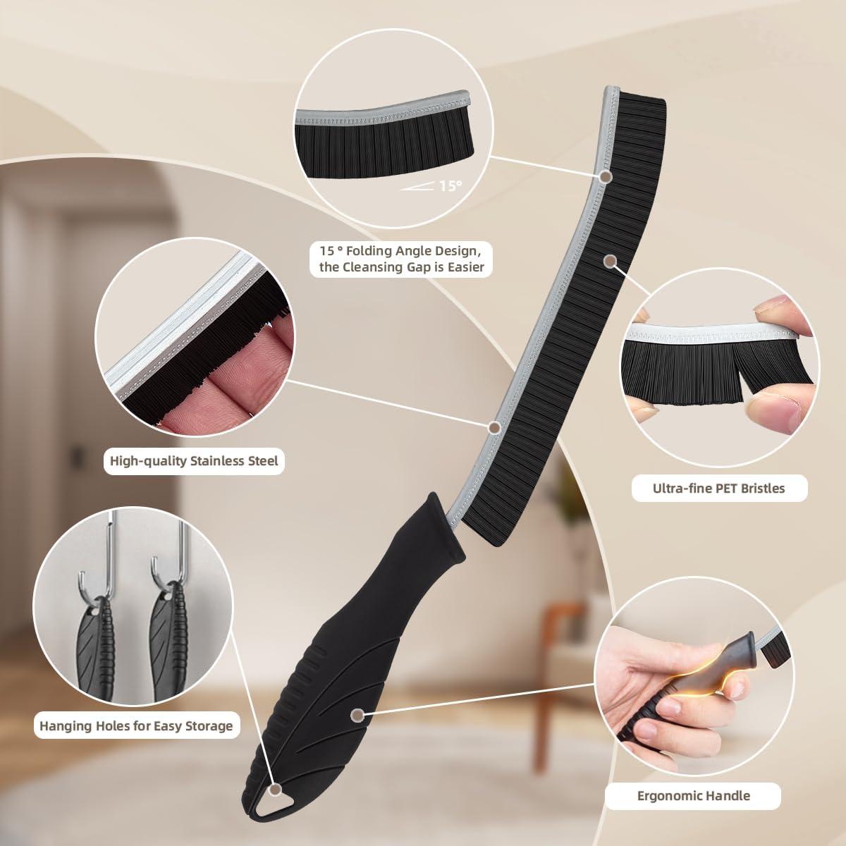 Cepillo de limpieza de ranuras SXhyf - Cerdas duras, Negro