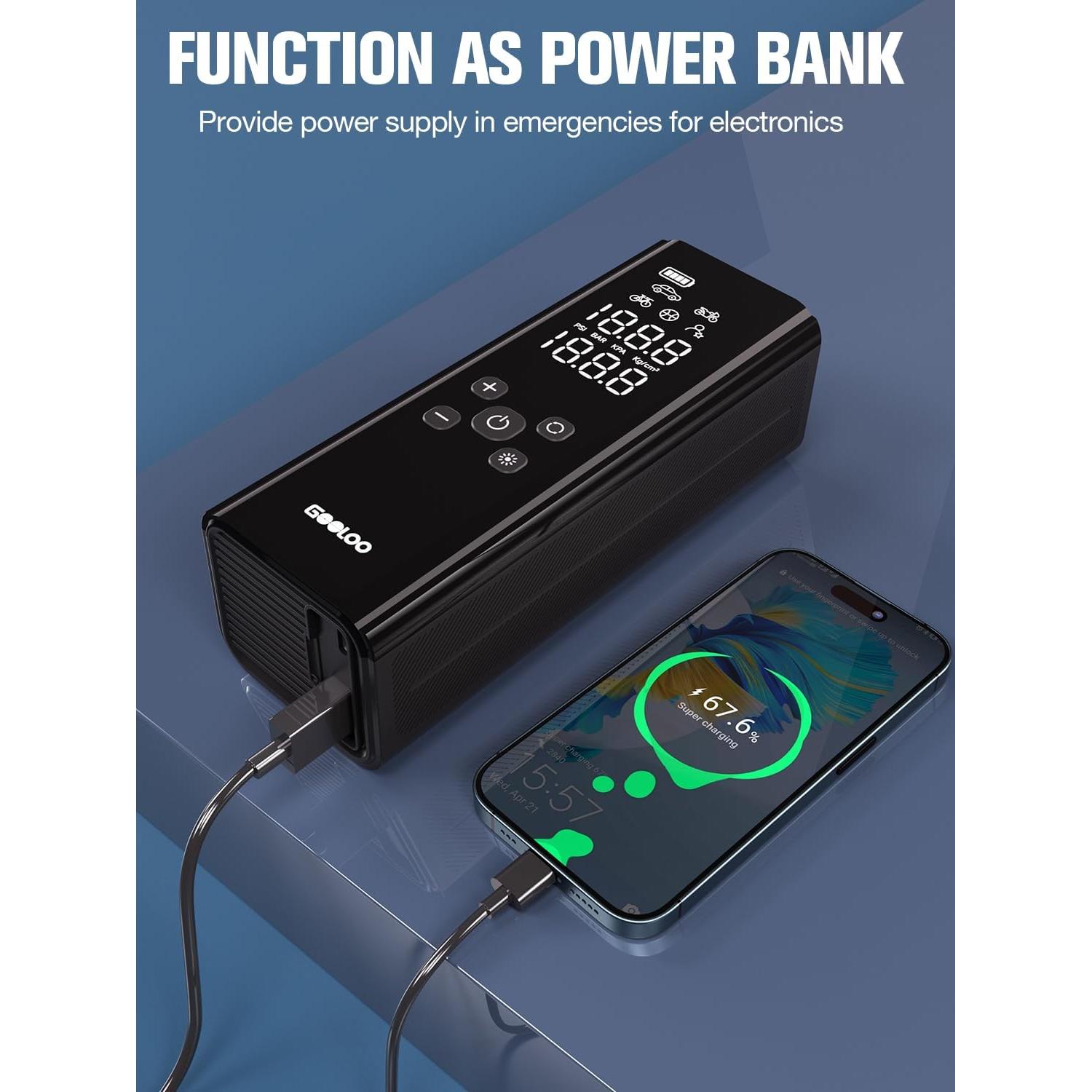 GOOLOO GT150 Inflador de Neumáticos 150 PSI Portátil