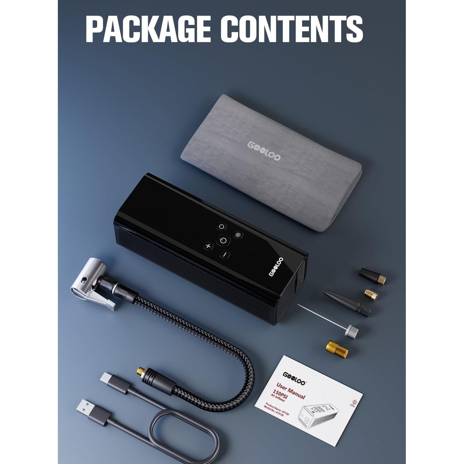 GOOLOO GT150 Inflador de Neumáticos 150 PSI Portátil