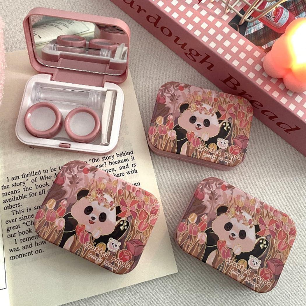 Estuche para Lentes de Contacto Vifirstew Panda con Espejo