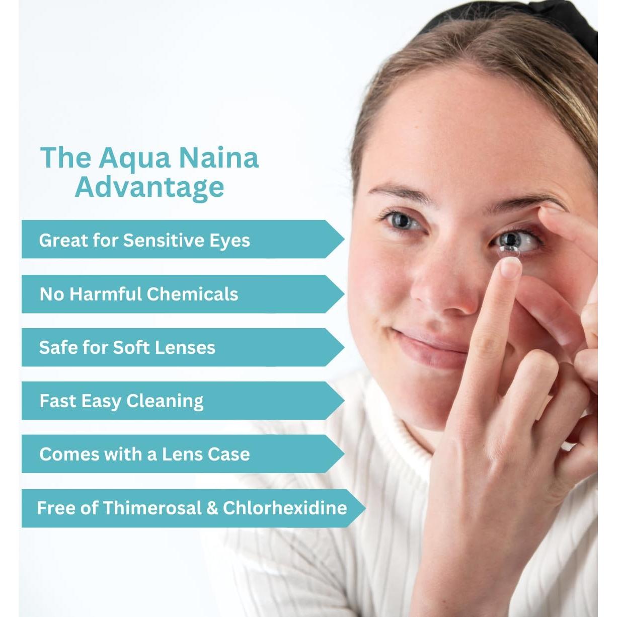 Solución de Contacto Aqua Naina - 354 ml Sin Conservantes - Paquete de 2